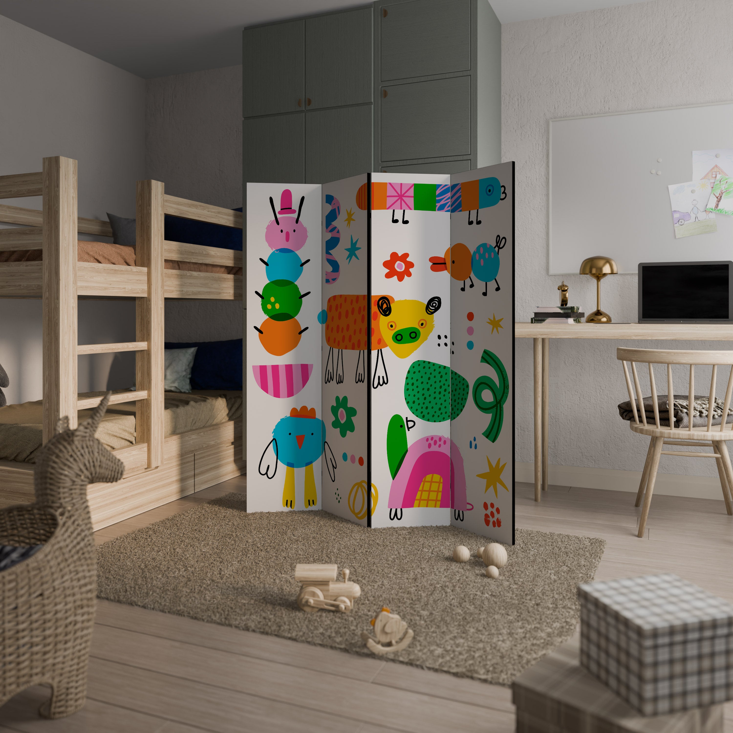 POWER OF IMAGINATION 4-Panel Room Divider