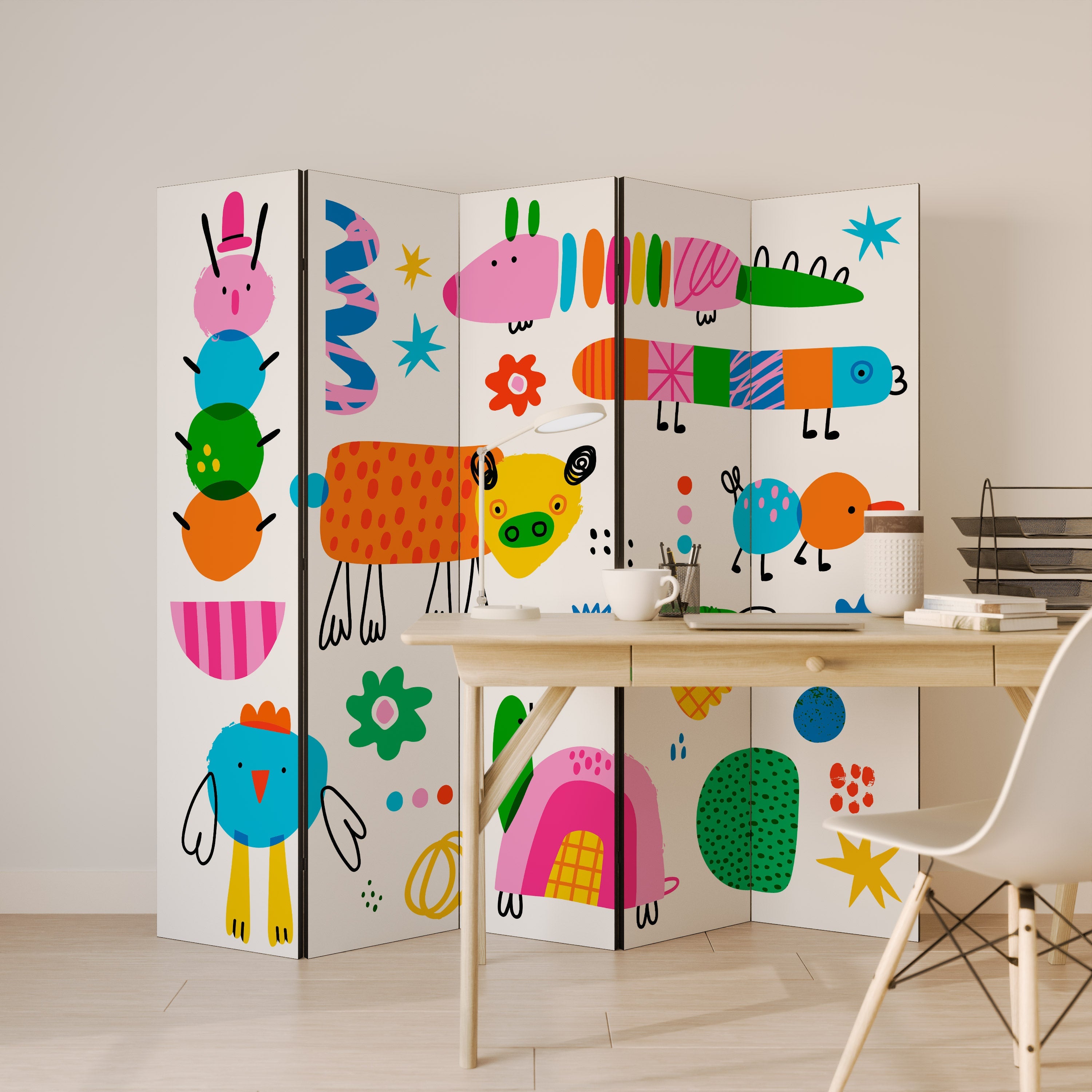 POWER OF IMAGINATION Dekorativer 5-teiliger Raumteiler