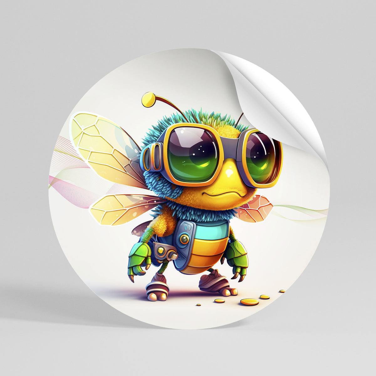 BUZZ BUDDY Runder Wandsticker zum Abziehen und Aufkleben
