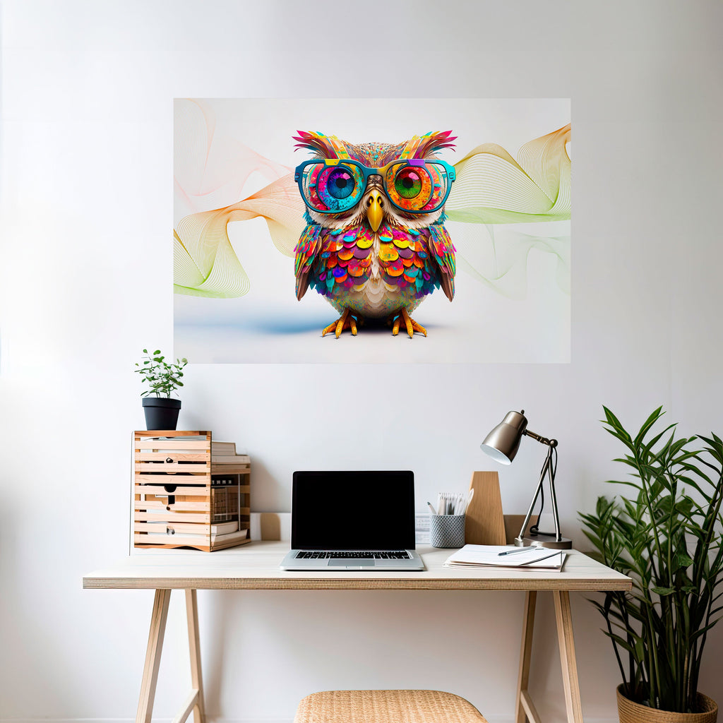 HOOT HOOT Selbstklebendes Horizontal-Poster