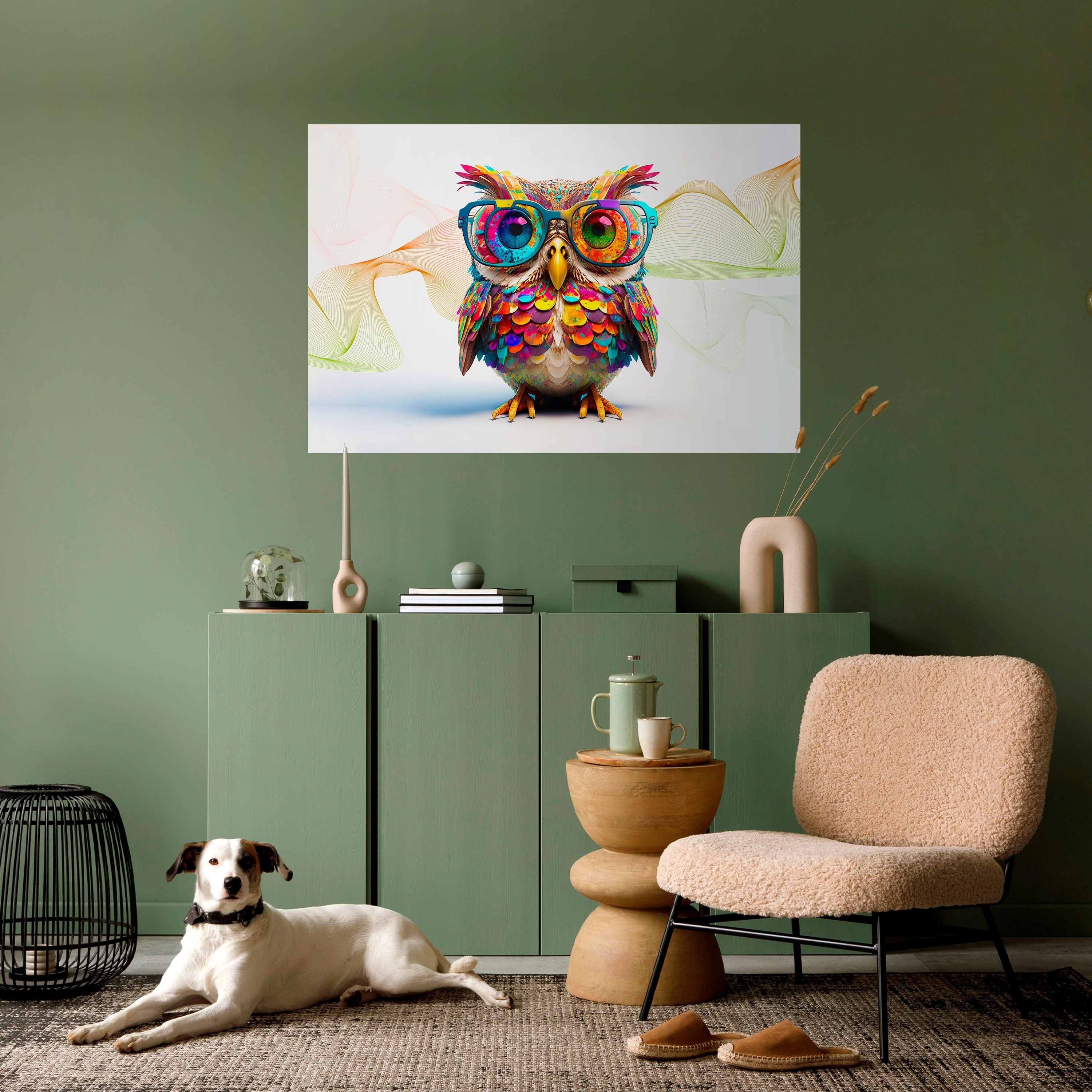 HOOT HOOT Selbstklebendes Horizontal-Poster