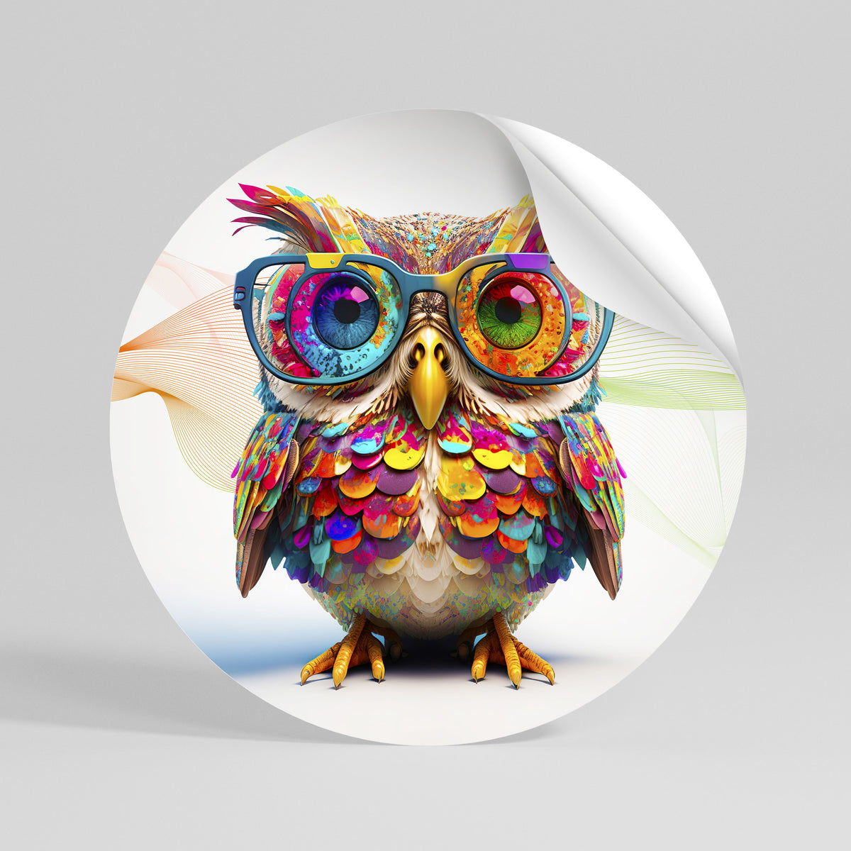 HOOT HOOT Runder Wandsticker zum Abziehen und Aufkleben