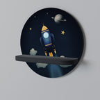 STELLAR SWING Rundes Kunstregal in Schwarz