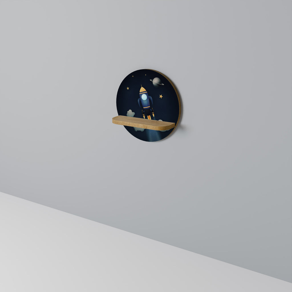 STELLAR SWING Rundes Kunstregal in Eiche-Optik