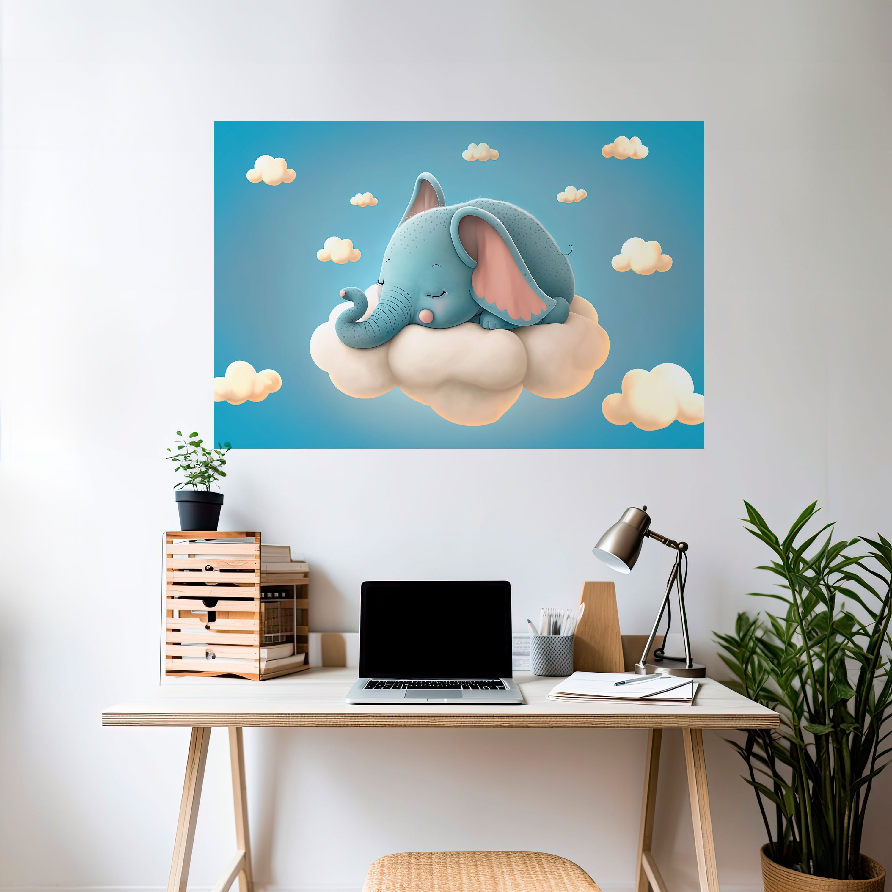 ELEPHANT DREAMS Selbstklebendes Horizontal-Poster