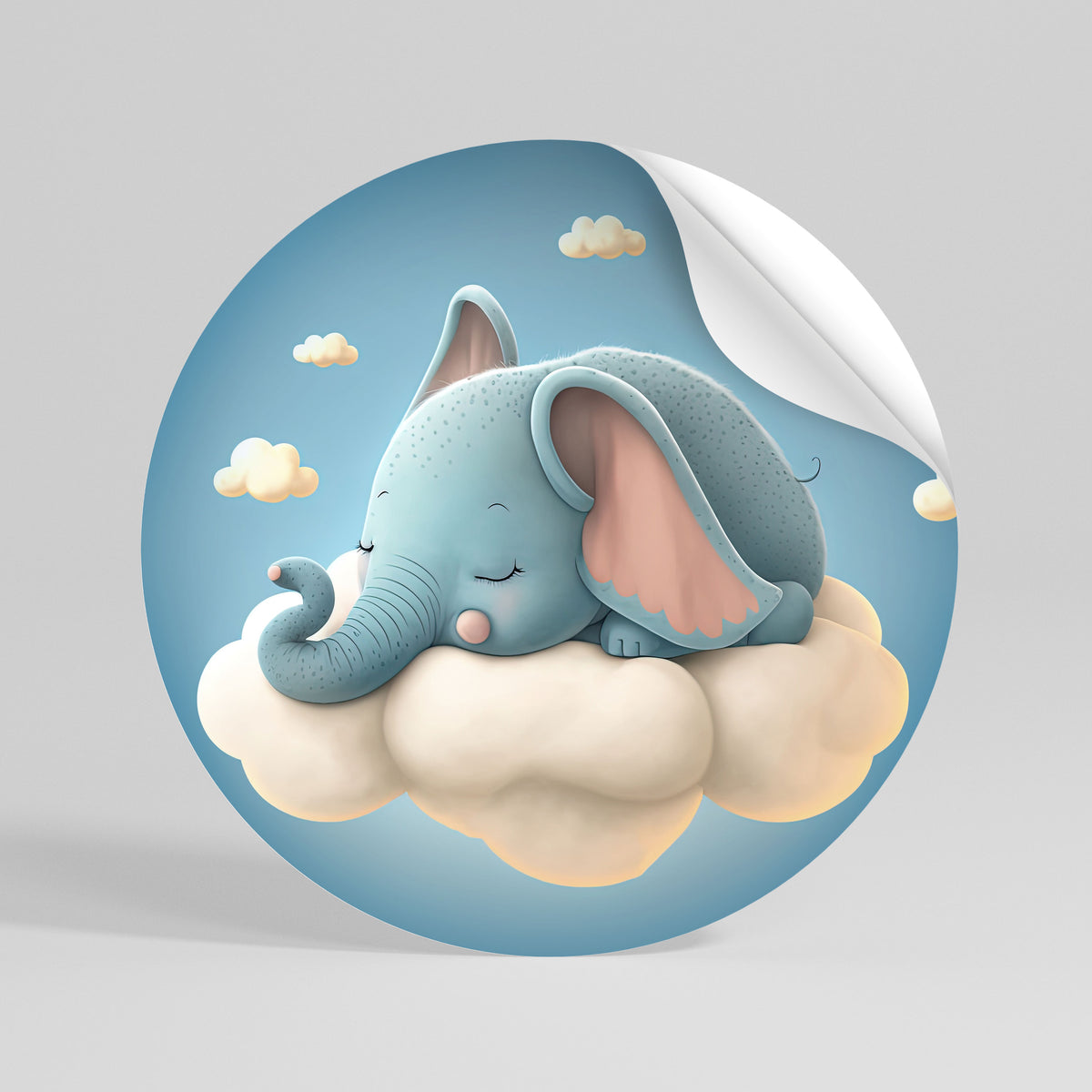 ELEPHANT DREAMS Runder Wandsticker zum Abziehen und Aufkleben