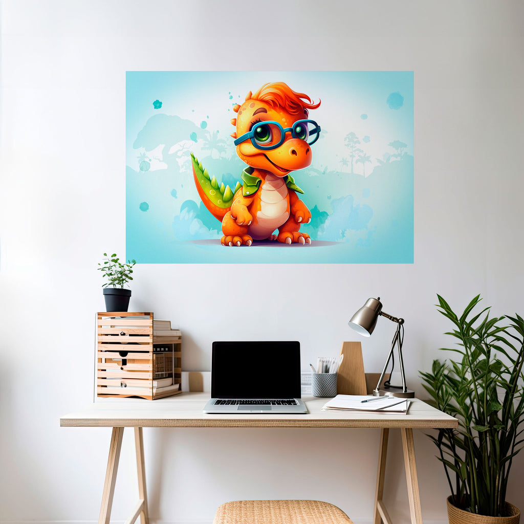 KIDDOSAURUS REX Selbstklebendes Horizontal-Poster
