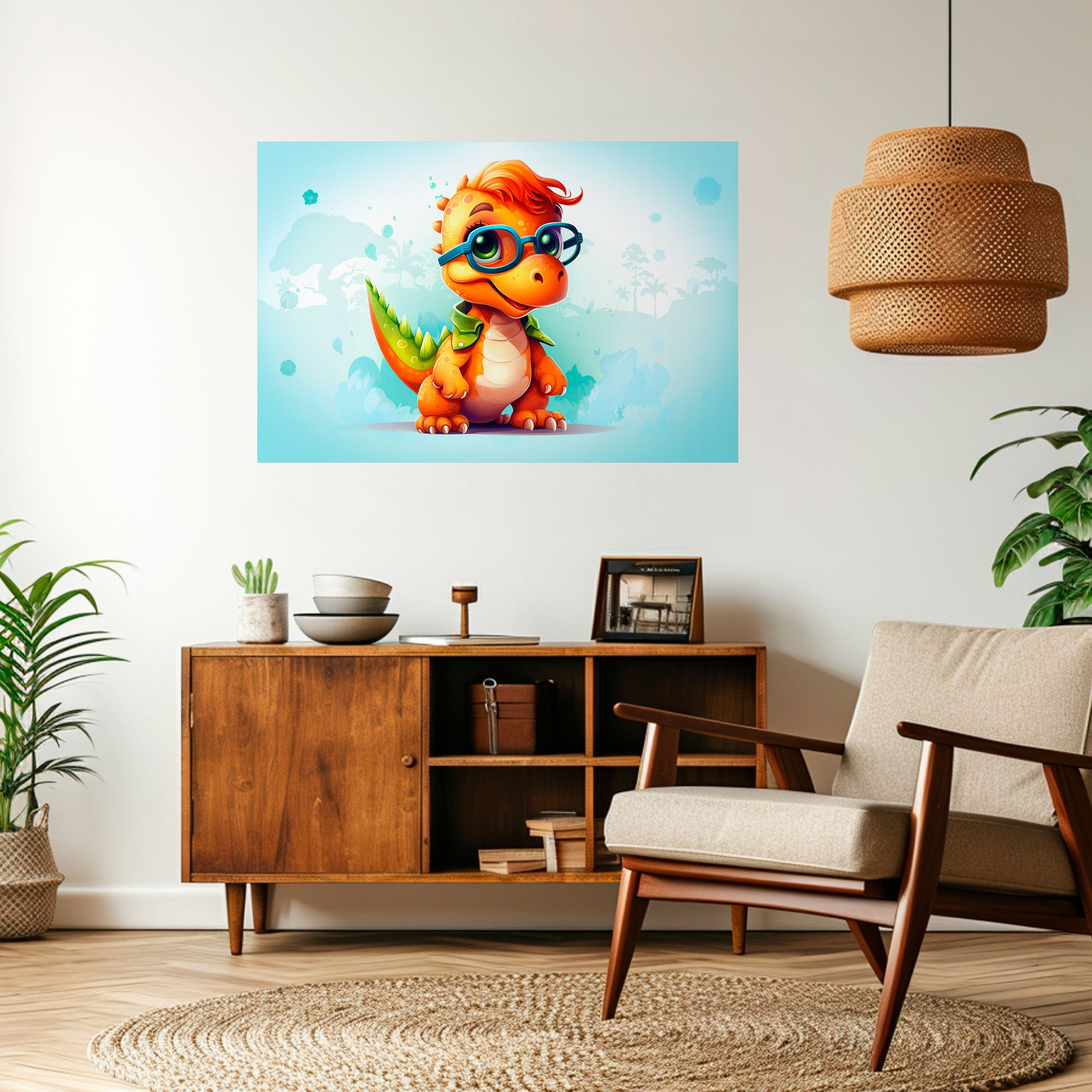 KIDDOSAURUS REX Selbstklebendes Horizontal-Poster