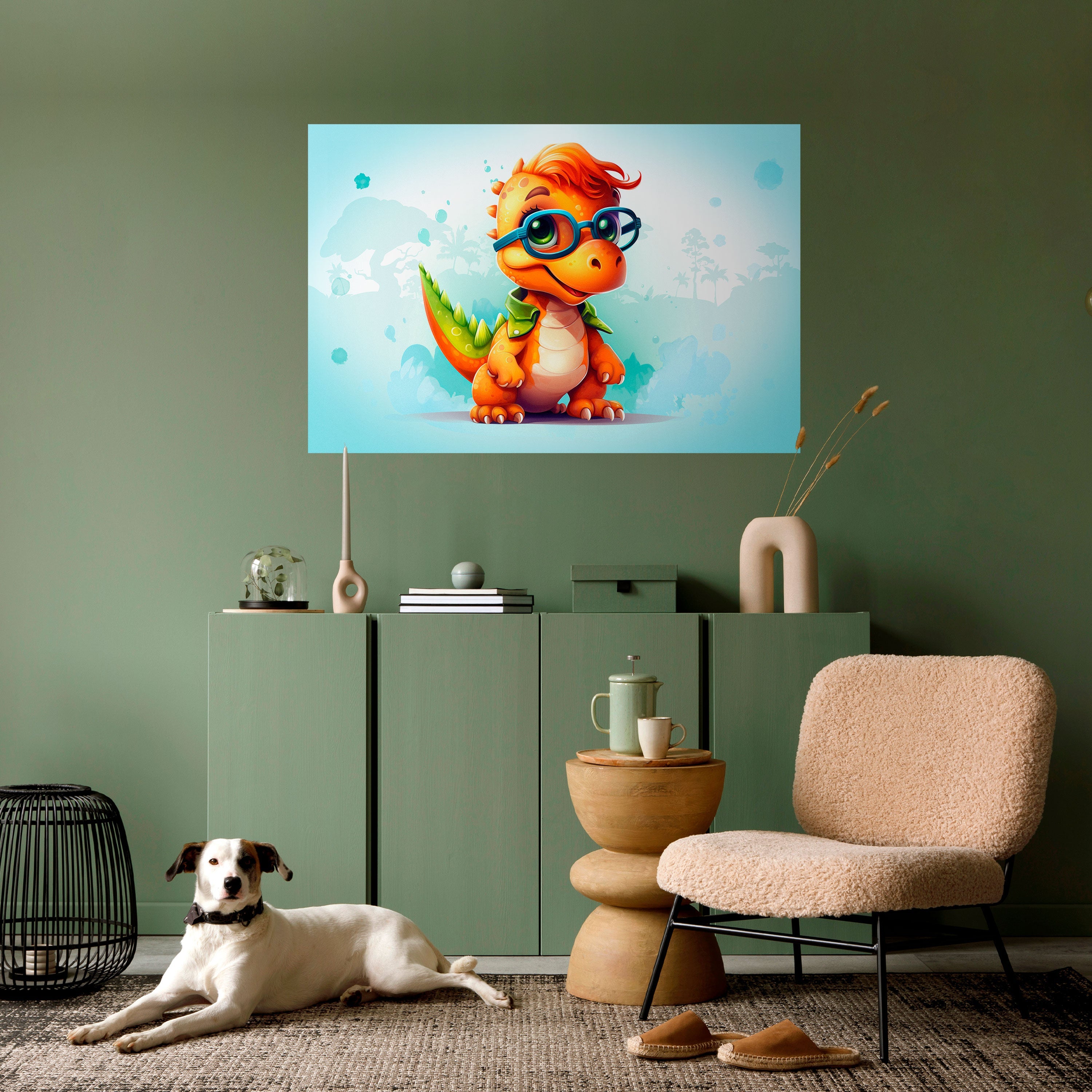 KIDDOSAURUS REX Selbstklebendes Horizontal-Poster