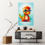 KIDDOSAURUS REX Selbstklebendes Poster - Hochformat
