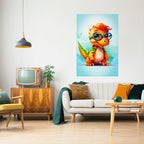 KIDDOSAURUS REX Selbstklebendes Poster - Hochformat