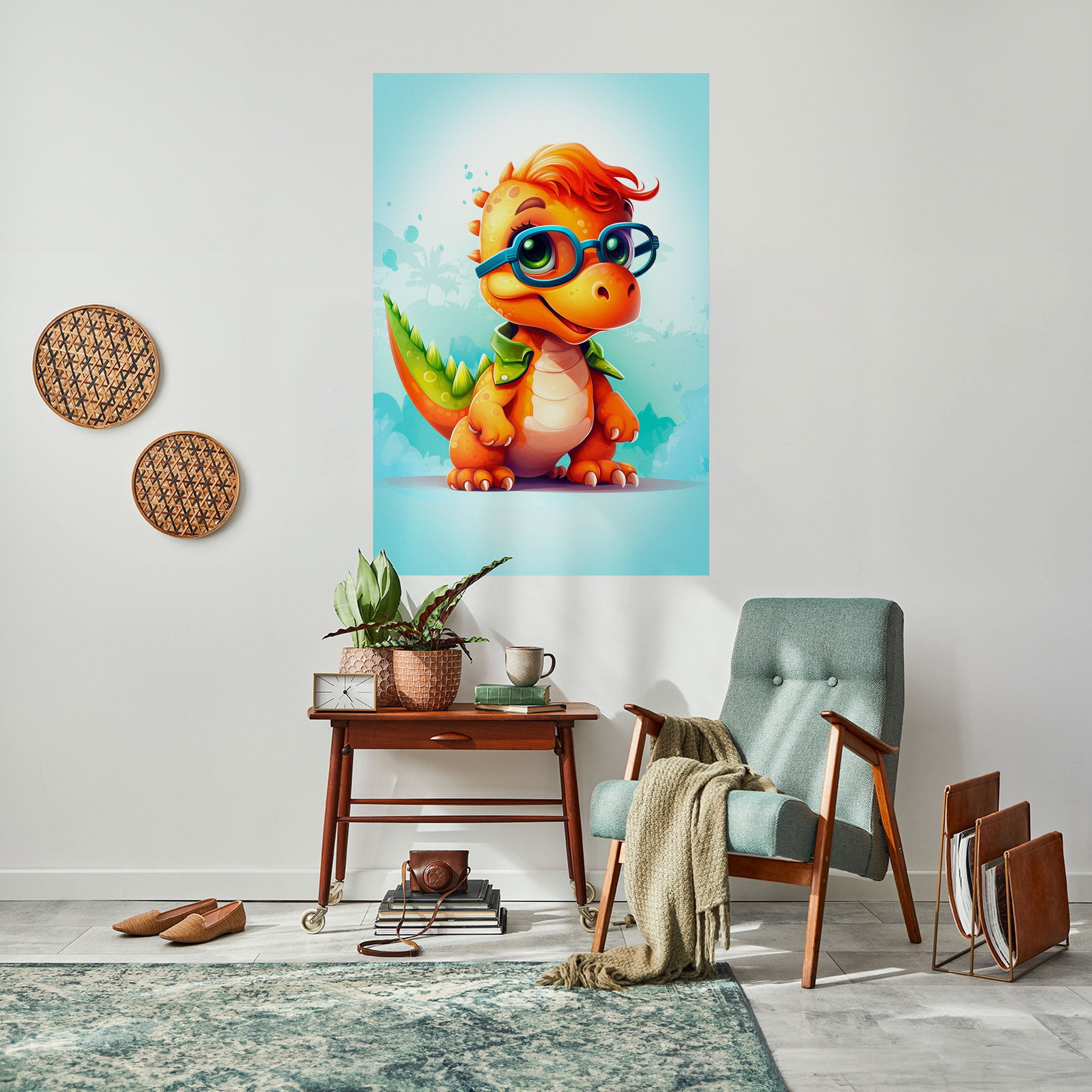 KIDDOSAURUS REX Vertikales Poster zum Abziehen und Aufkleben