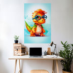 KIDDOSAURUS REX Selbstklebendes Poster - Hochformat