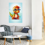 KIDDOSAURUS REX Selbstklebendes Poster - Hochformat