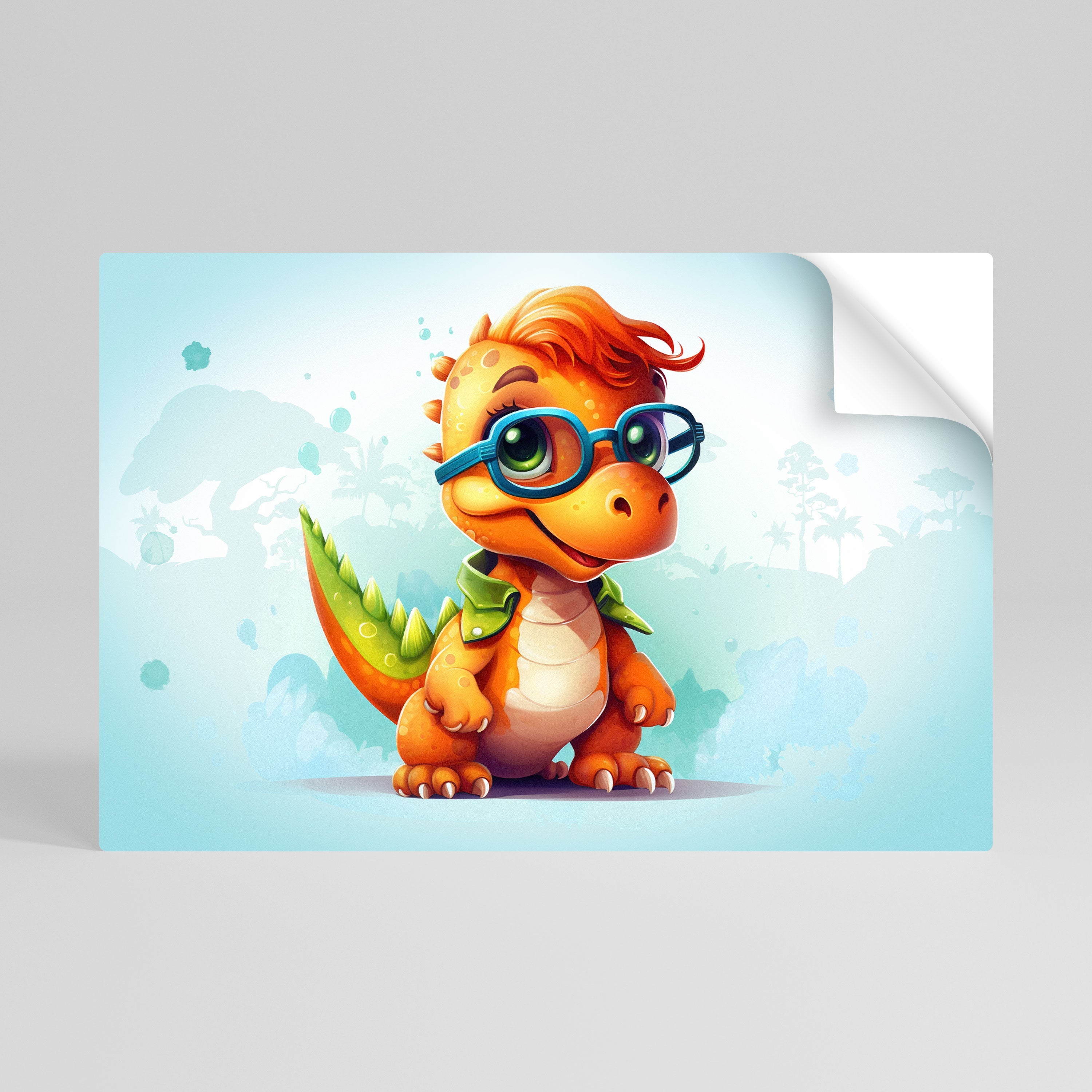 KIDDOSAURUS REX Selbstklebendes Horizontal-Poster