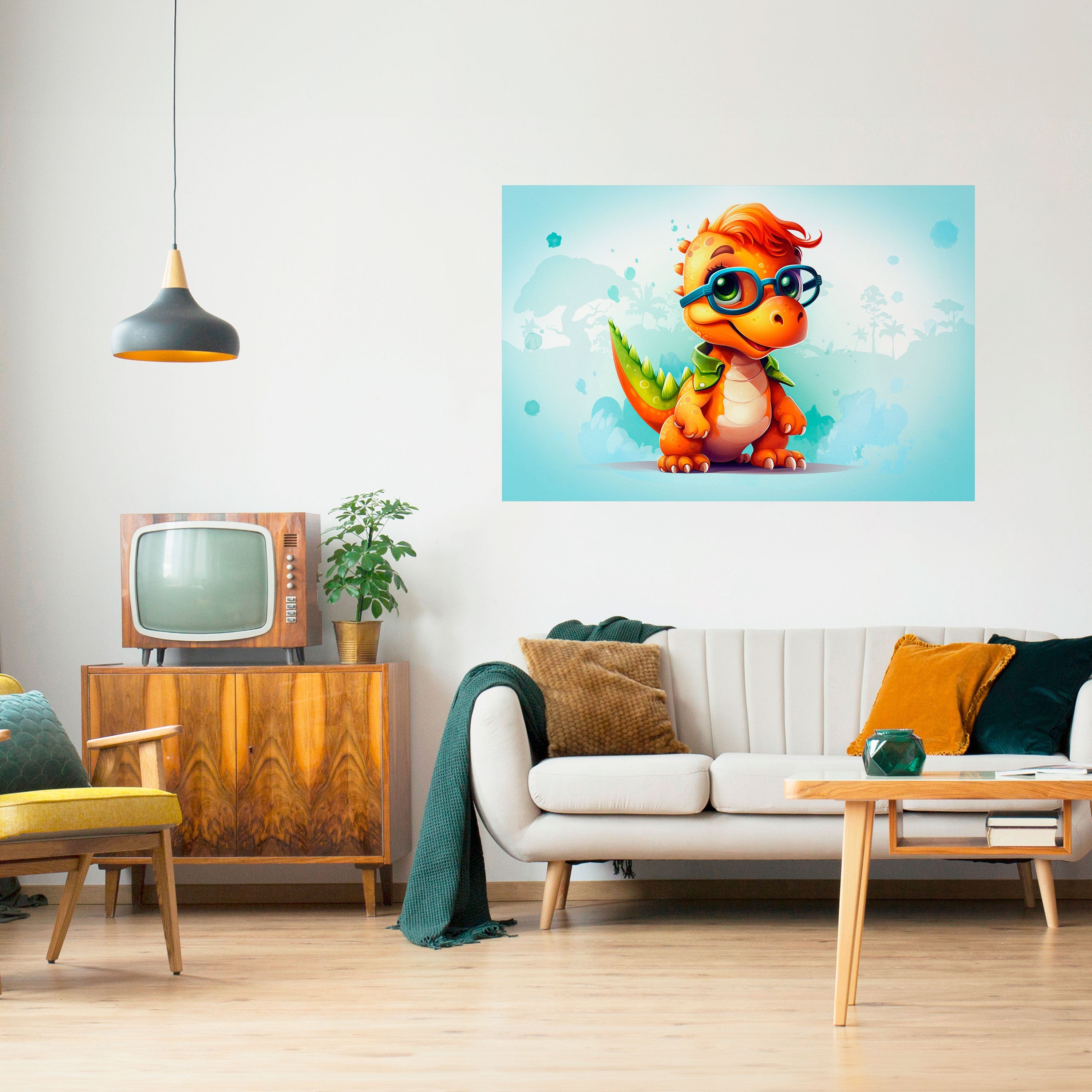 KIDDOSAURUS REX Selbstklebendes Horizontal-Poster