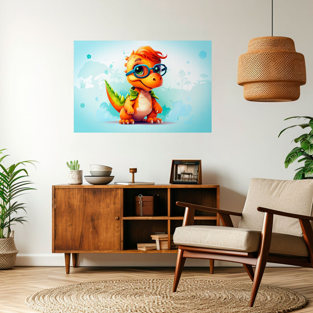 KIDDOSAURUS REX Selbstklebendes Horizontal-Poster