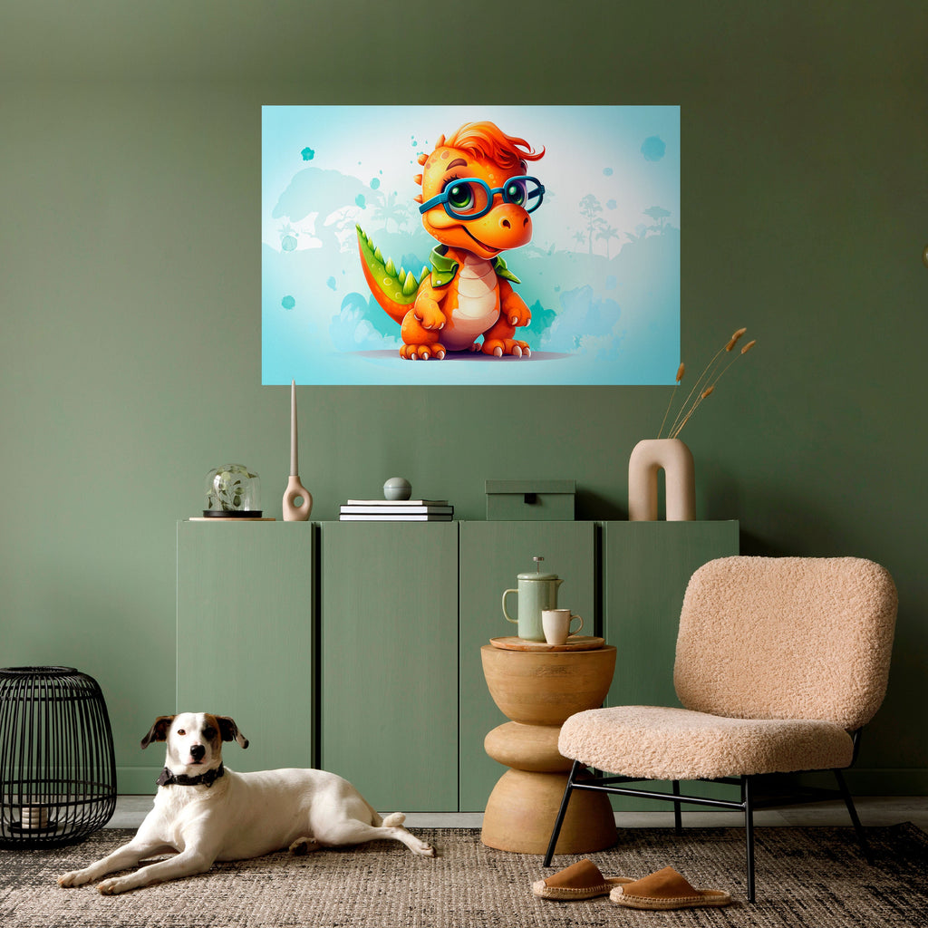 KIDDOSAURUS REX Selbstklebendes Horizontal-Poster