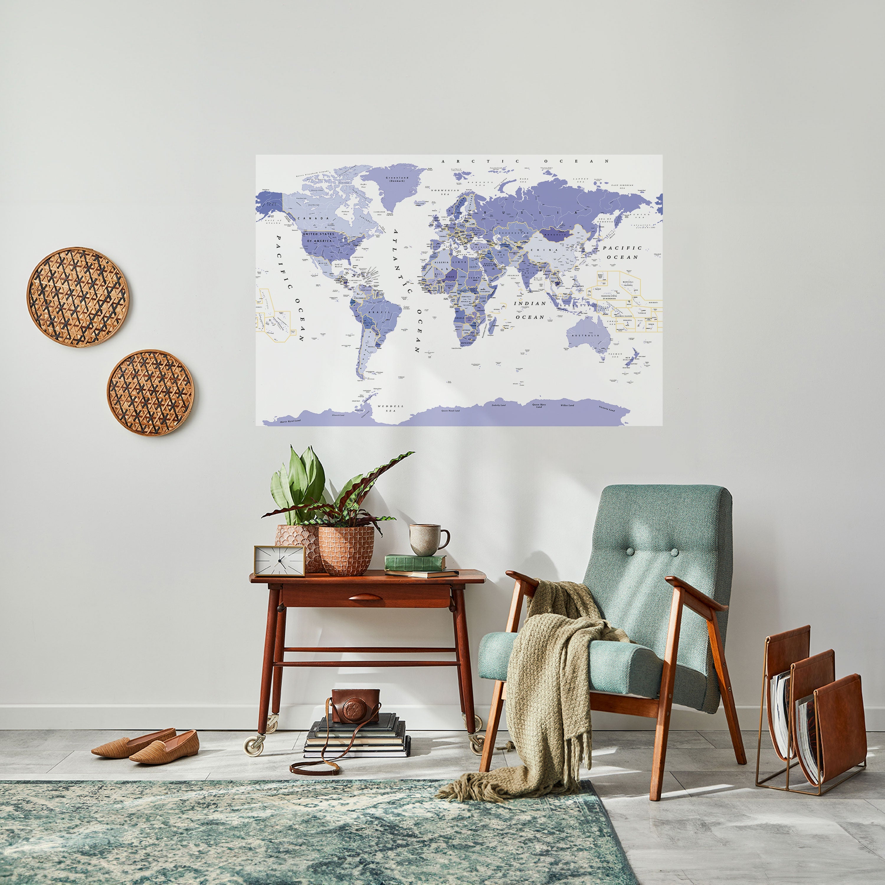 VIOLET WORLDVIEW Selbstklebendes Horizontal-Poster