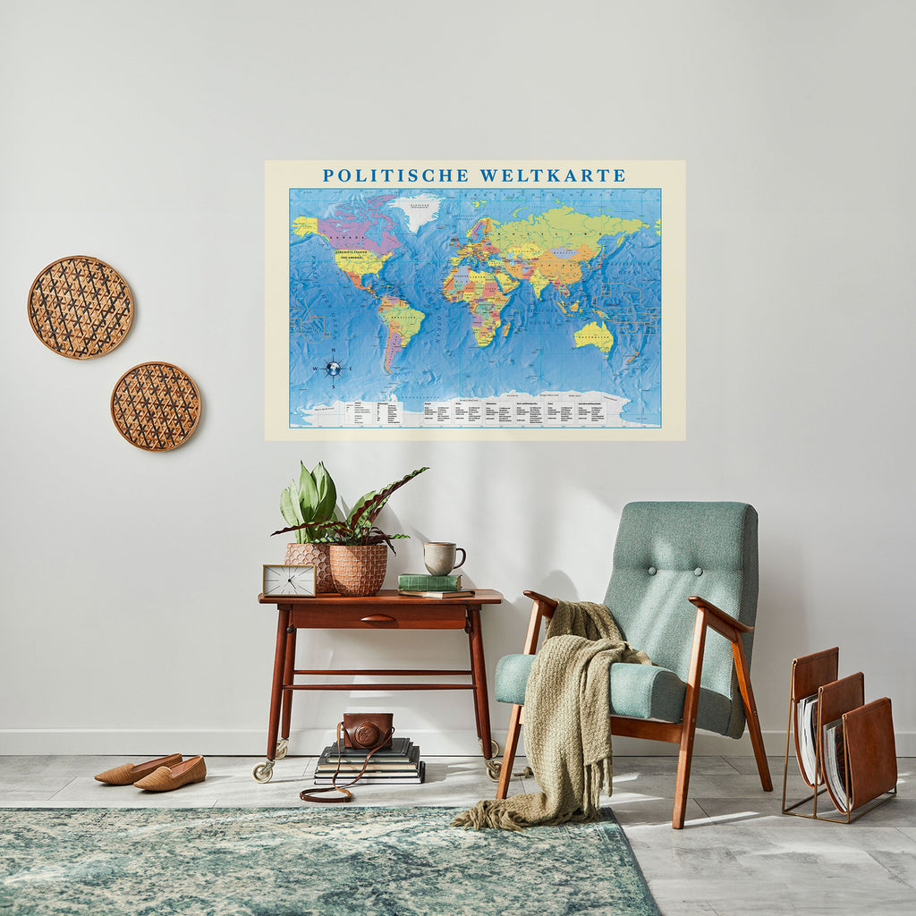 GLOBAL POLITICAL TAPESTRY [DE] Selbstklebendes Horizontal-Poster