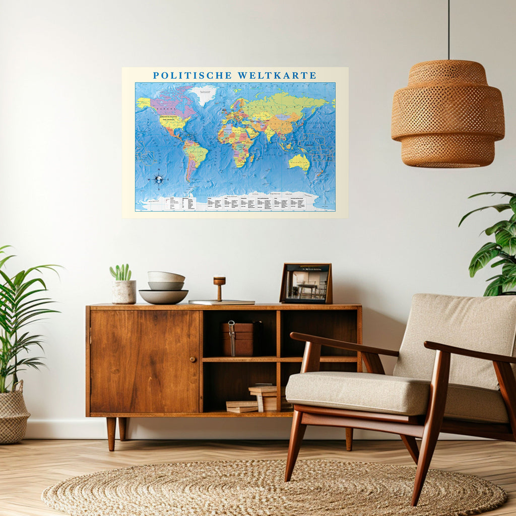 GLOBAL POLITICAL TAPESTRY [DE] Selbstklebendes Horizontal-Poster