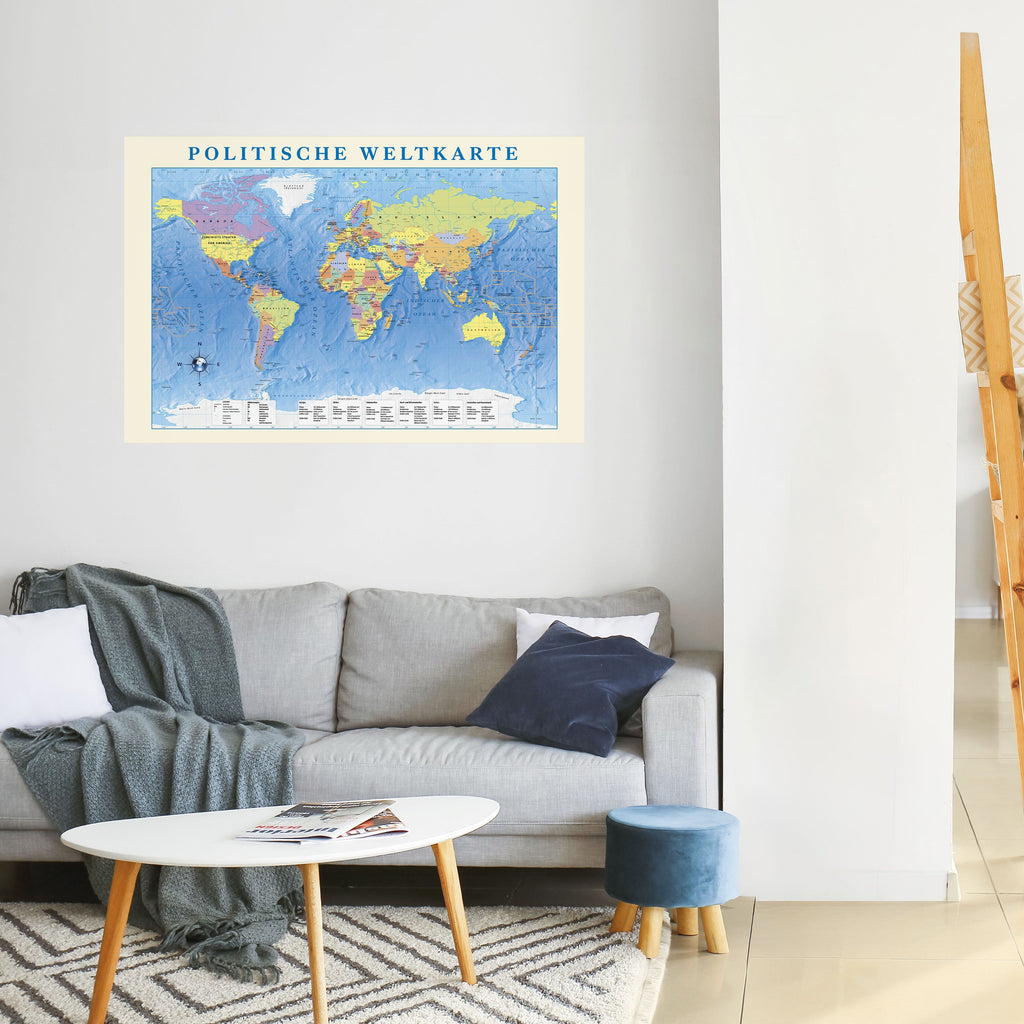 GLOBAL POLITICAL TAPESTRY [DE] Selbstklebendes Horizontal-Poster
