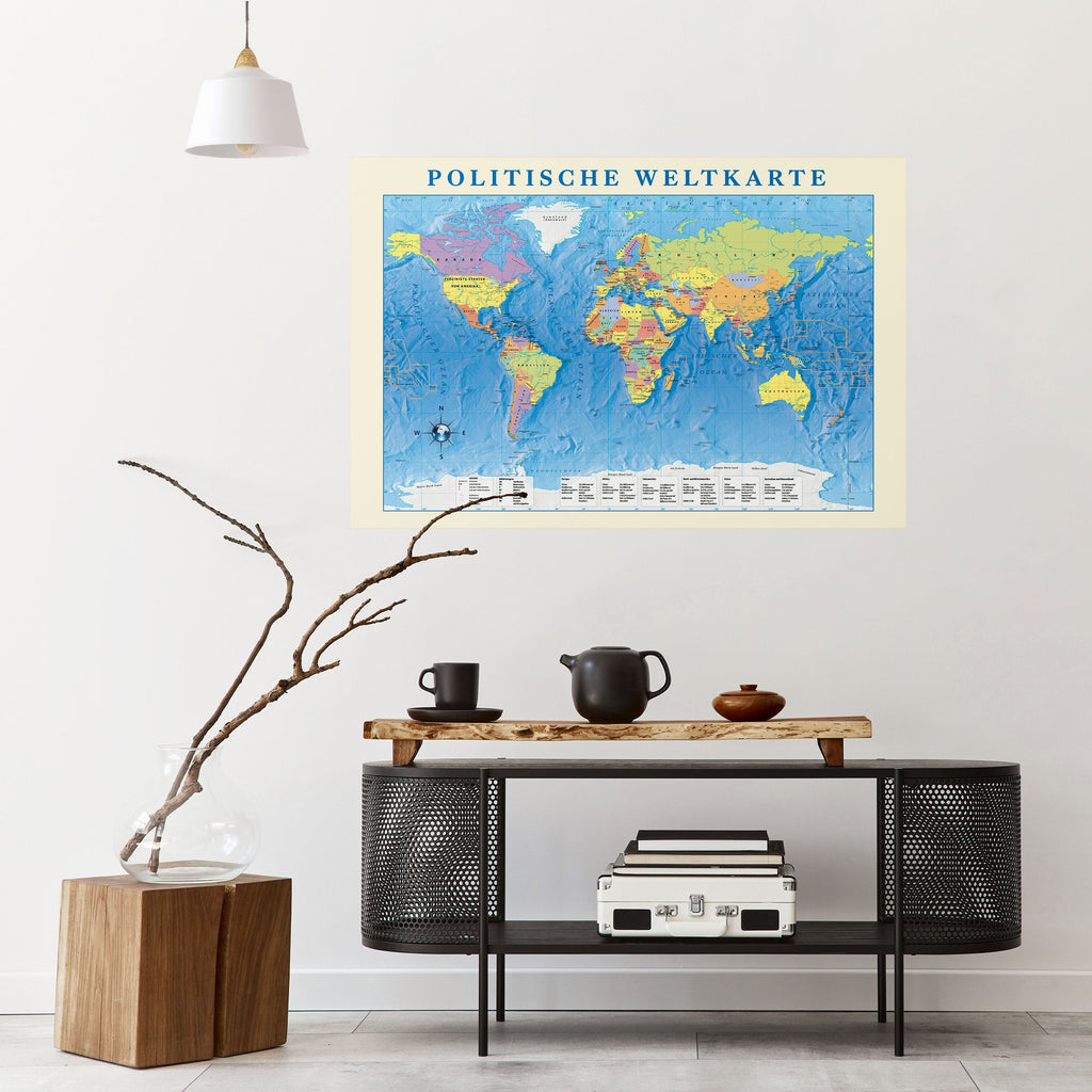 GLOBAL POLITICAL TAPESTRY [DE] Selbstklebendes Horizontal-Poster
