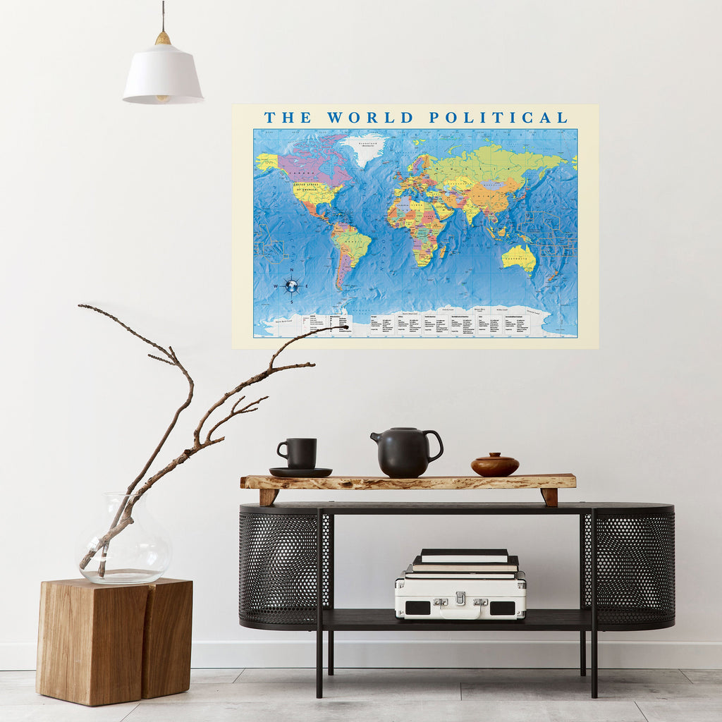 GLOBAL POLITICAL TAPESTRY [EN] Selbstklebendes Horizontal-Poster