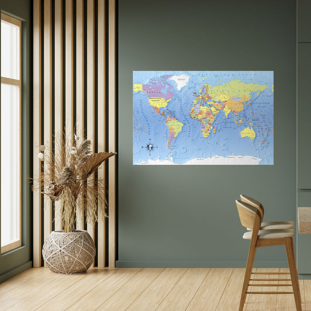 MAPPING OUR PLANET [DE] Peel and Stick Horizontal Poster