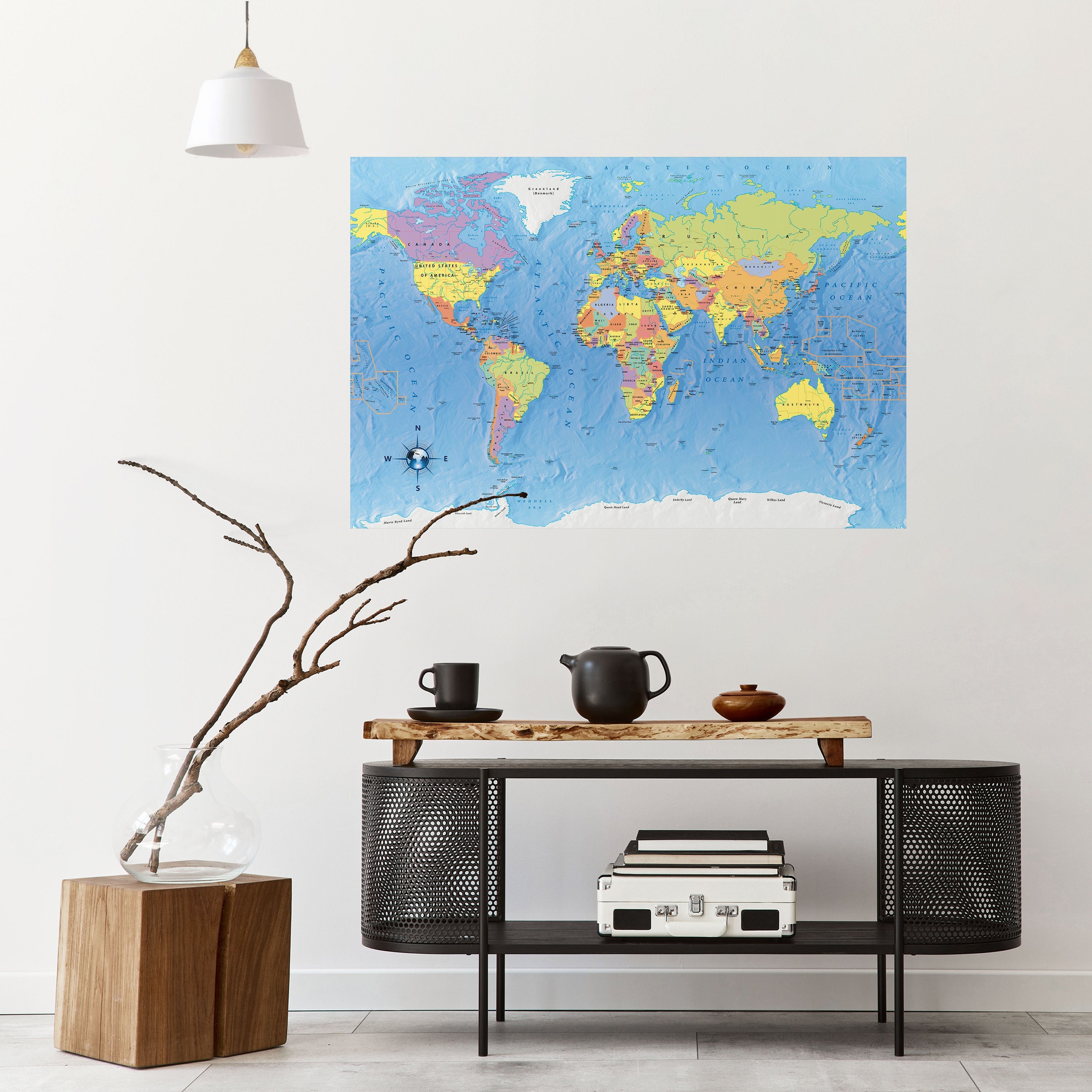MAPPING OUR PLANET [EN] Horizontales Poster zum Abziehen und Aufkleben