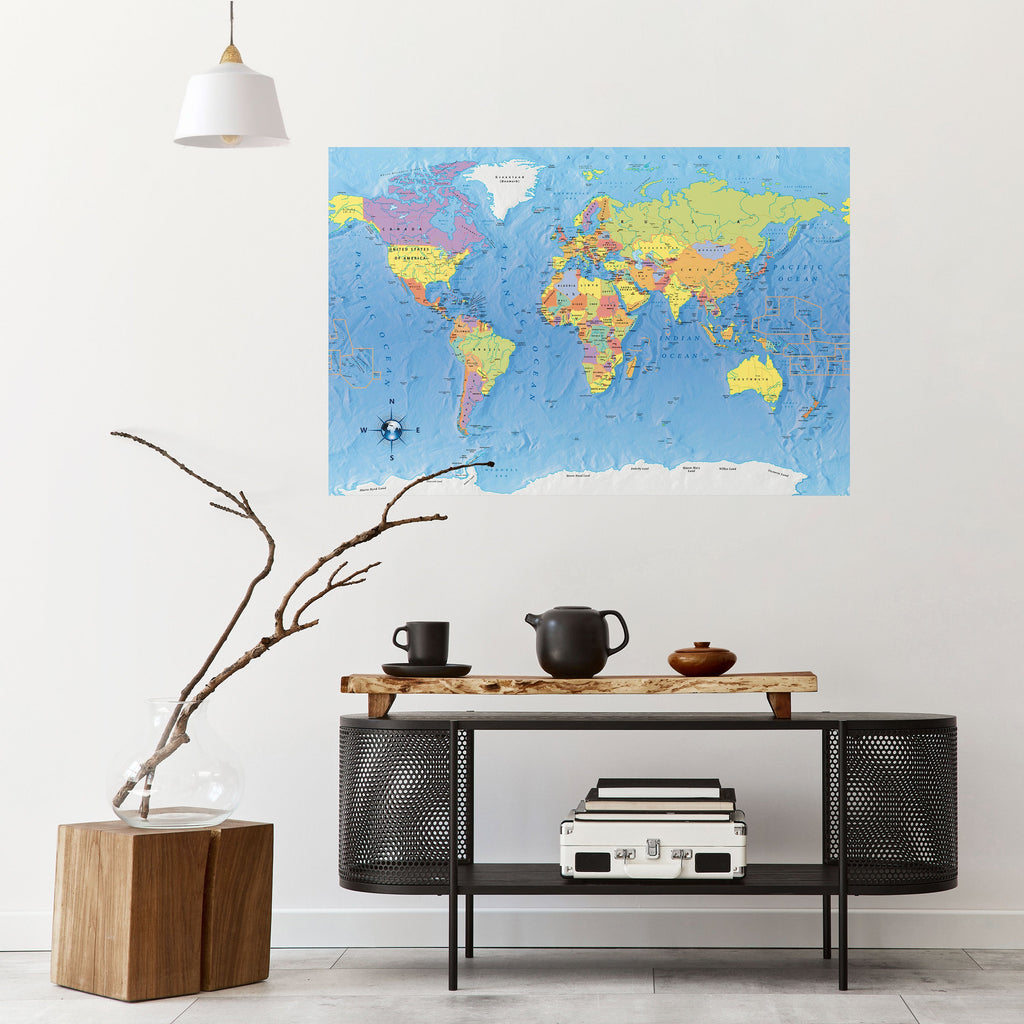 MAPPING OUR PLANET [EN] Horizontales Poster zum Abziehen und Aufkleben