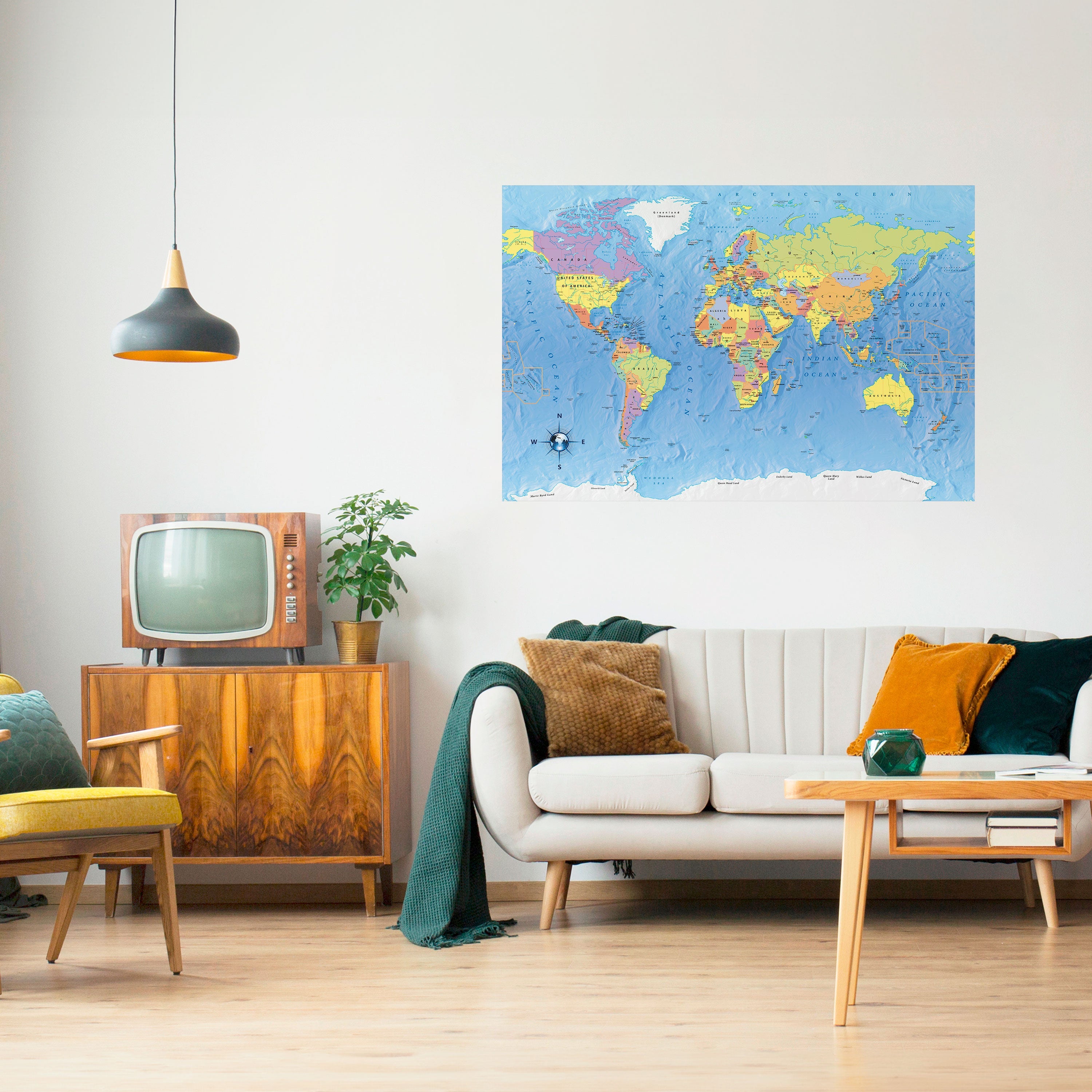 MAPPING OUR PLANET [EN] Horizontales Poster zum Abziehen und Aufkleben