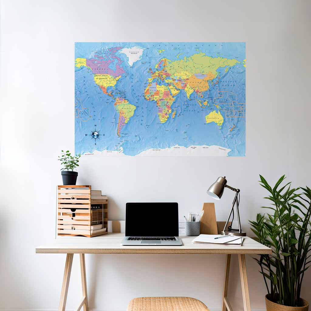 MAPPING OUR PLANET [EN] Horizontales Poster zum Abziehen und Aufkleben