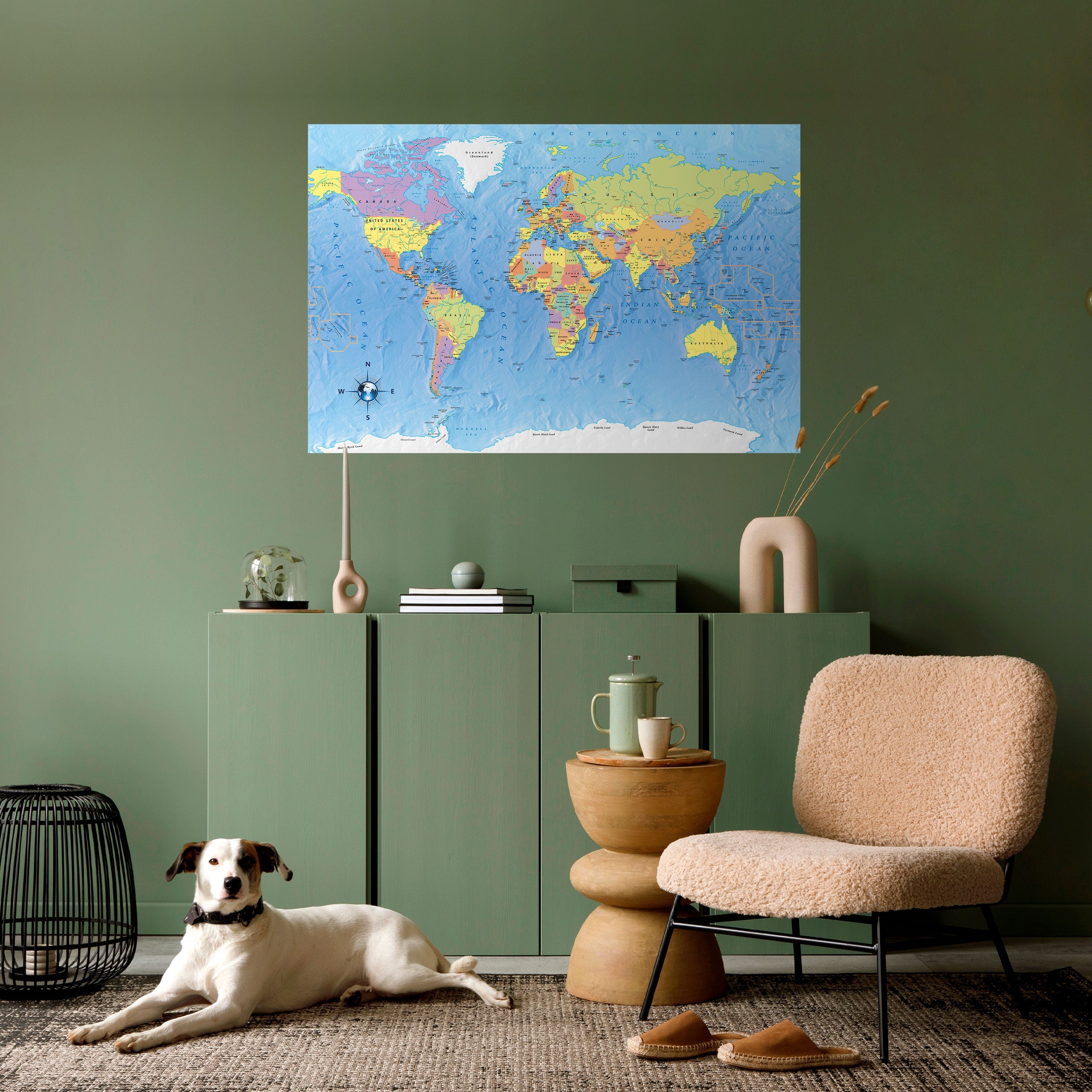 MAPPING OUR PLANET [EN] Horizontales Poster zum Abziehen und Aufkleben
