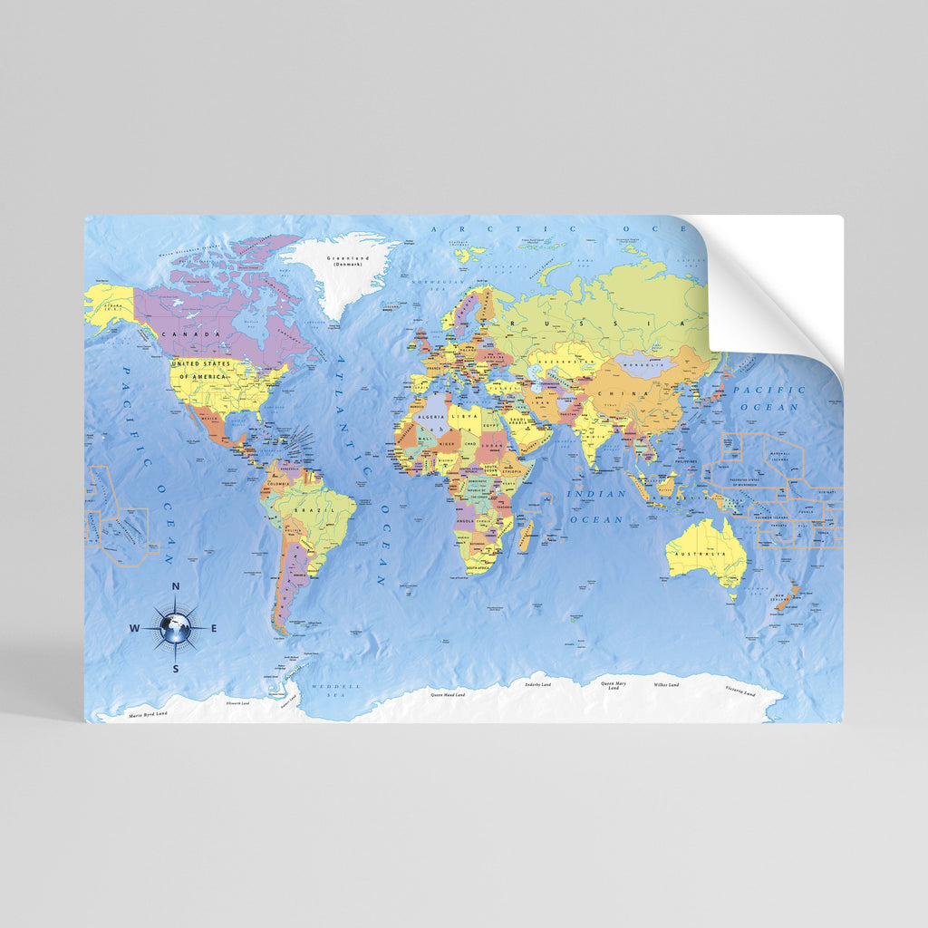 MAPPING OUR PLANET [EN] Horizontales Poster zum Abziehen und Aufkleben