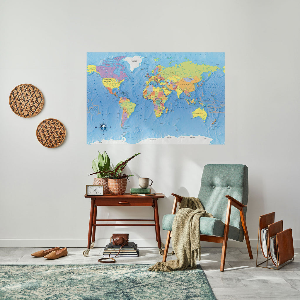 MAPPING OUR PLANET [EN] Horizontales Poster zum Abziehen und Aufkleben