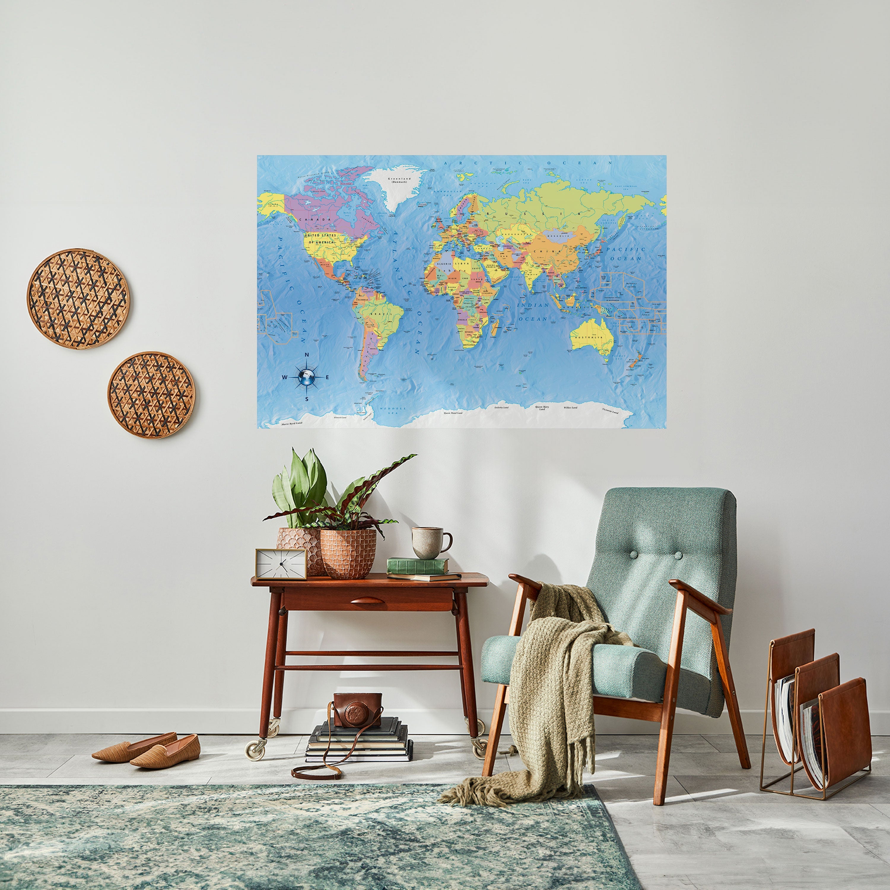 MAPPING OUR PLANET [EN] Horizontales Poster zum Abziehen und Aufkleben