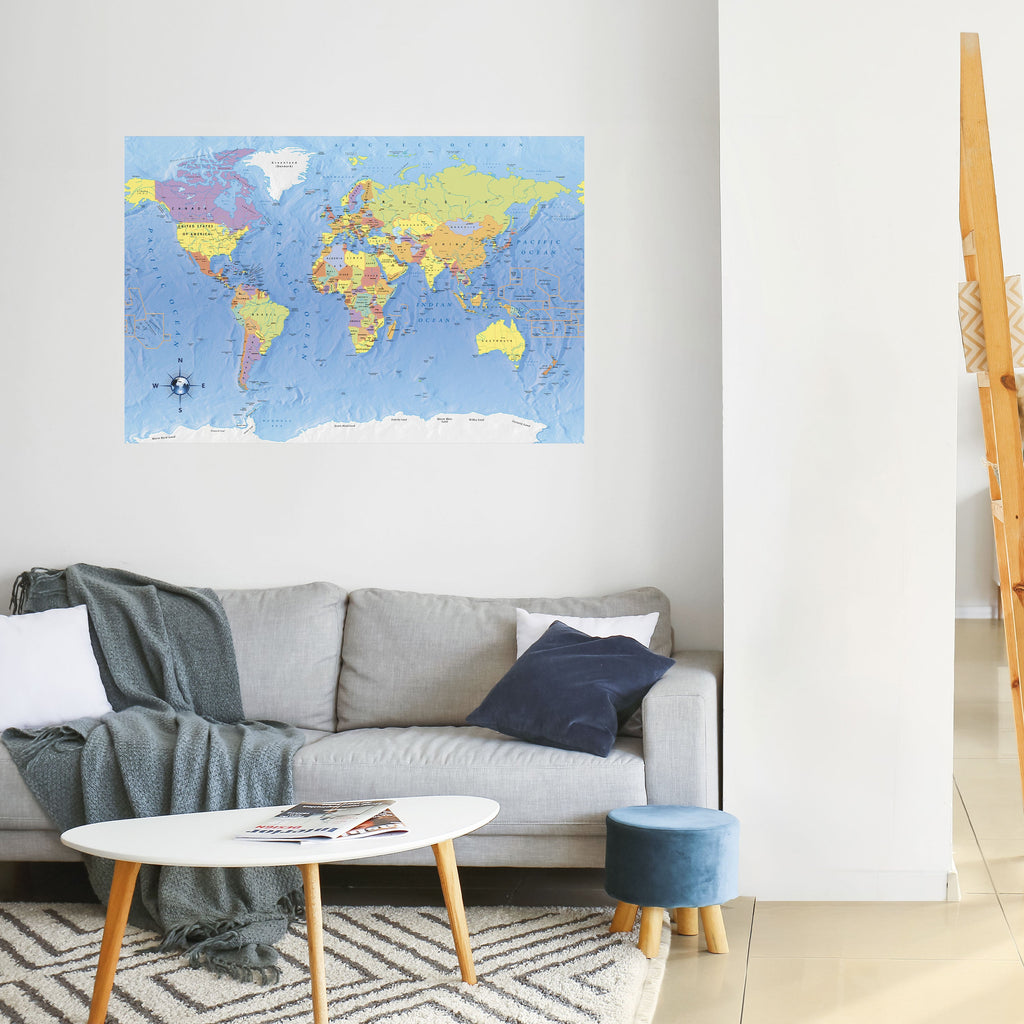 MAPPING OUR PLANET [EN] Horizontales Poster zum Abziehen und Aufkleben