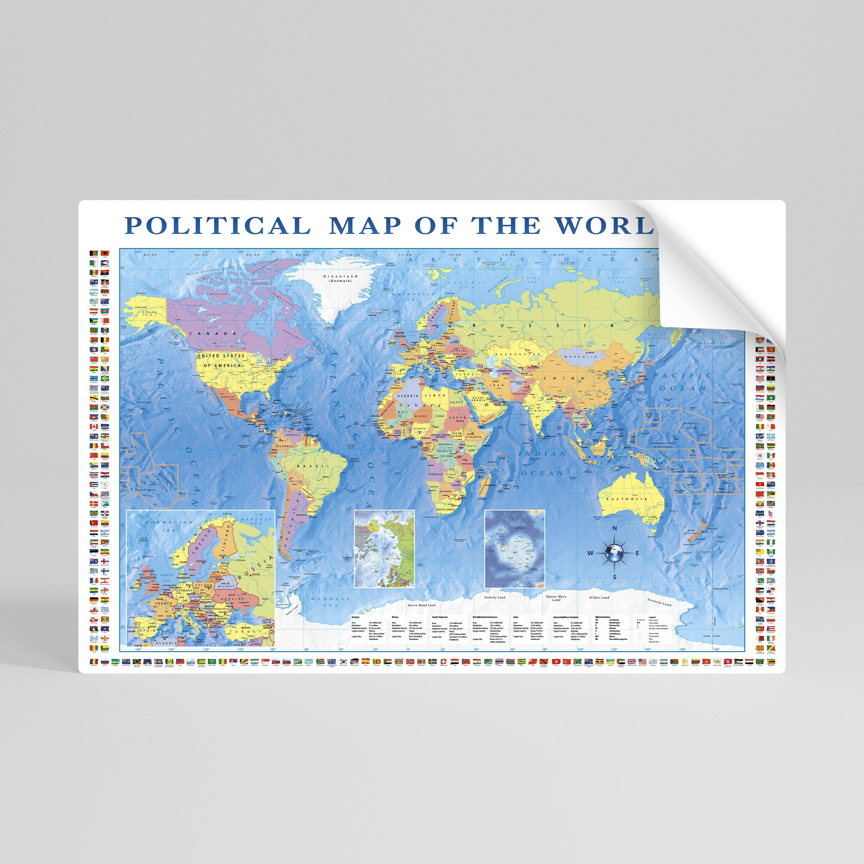 BORDERS AND BEYOND Horizontales Poster zum Abziehen und Aufkleben