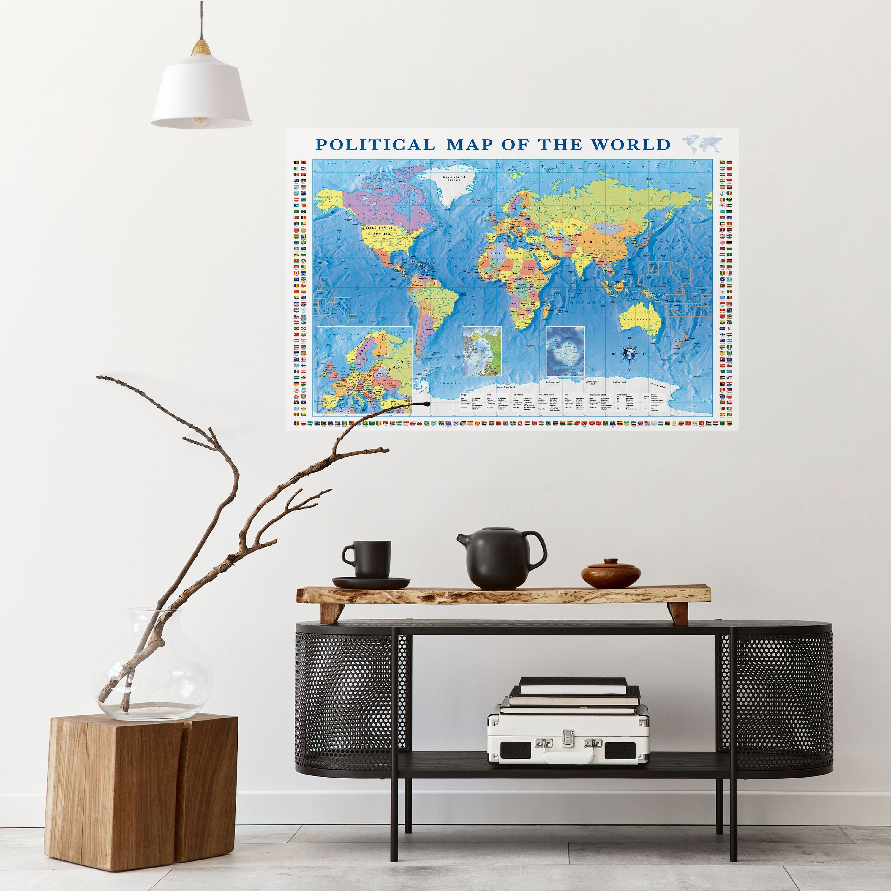 BORDERS AND BEYOND Horizontales Poster zum Abziehen und Aufkleben