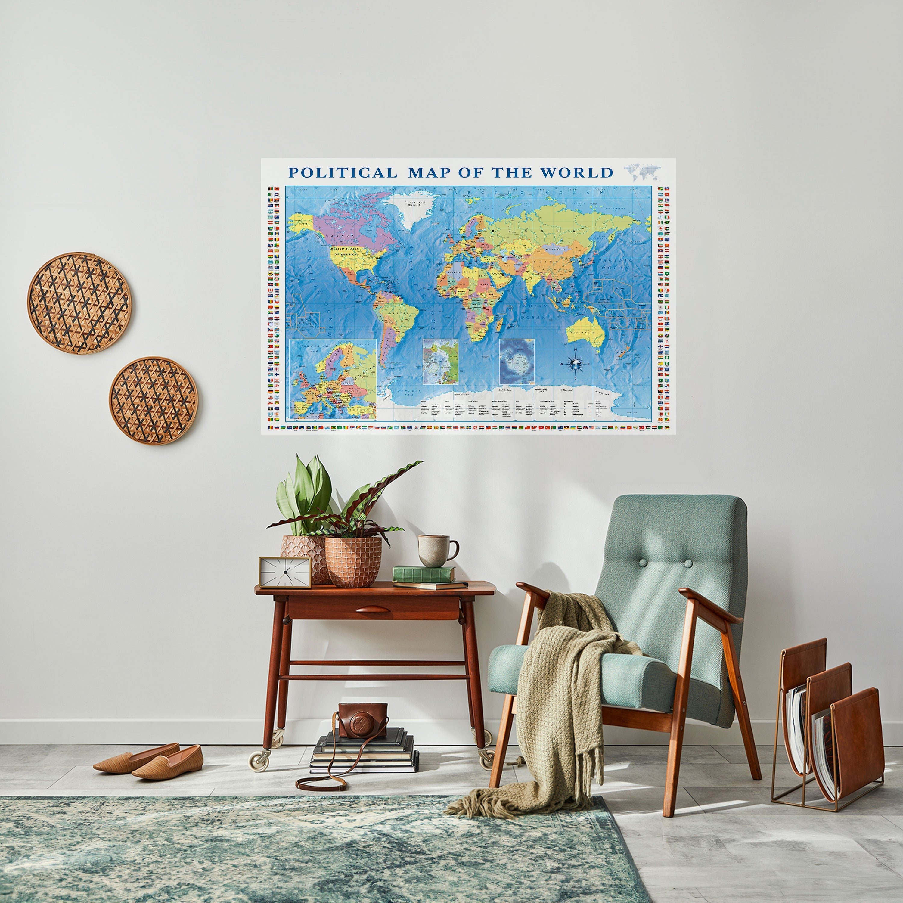BORDERS AND BEYOND Horizontales Poster zum Abziehen und Aufkleben