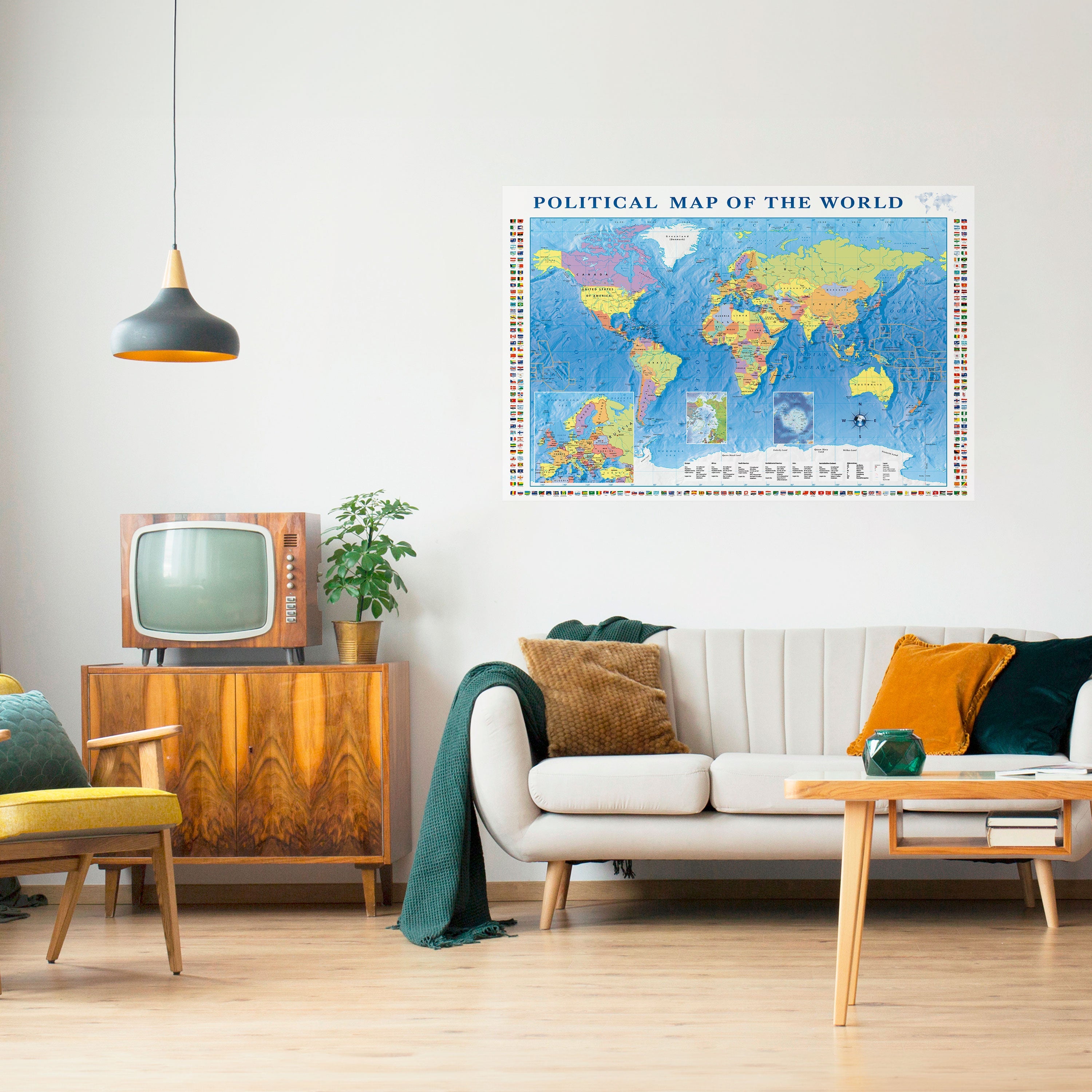 BORDERS AND BEYOND Horizontales Poster zum Abziehen und Aufkleben