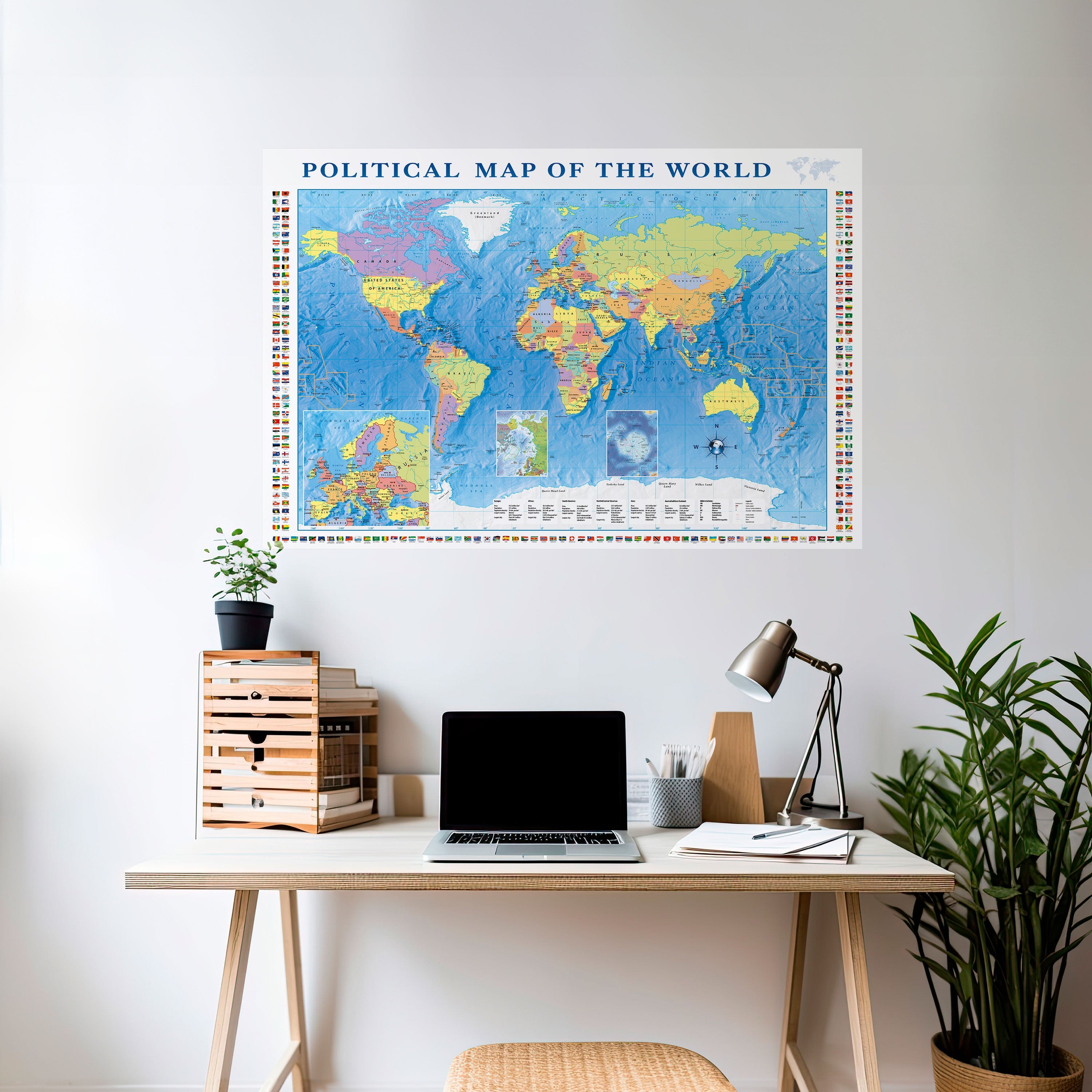 BORDERS AND BEYOND Horizontales Poster zum Abziehen und Aufkleben