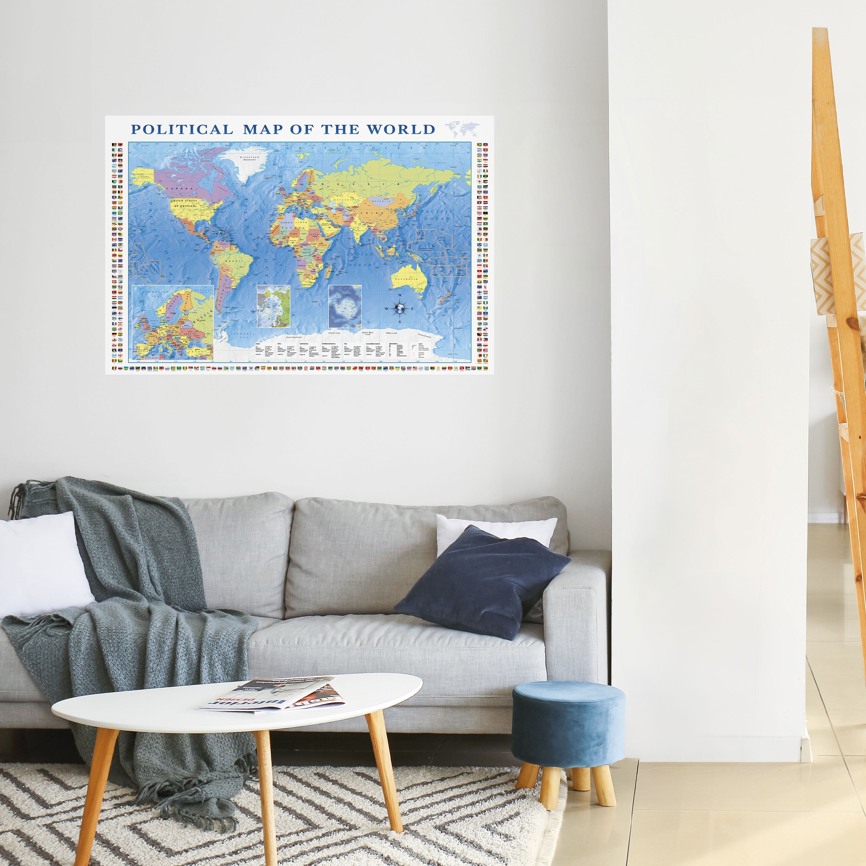 BORDERS AND BEYOND Horizontales Poster zum Abziehen und Aufkleben