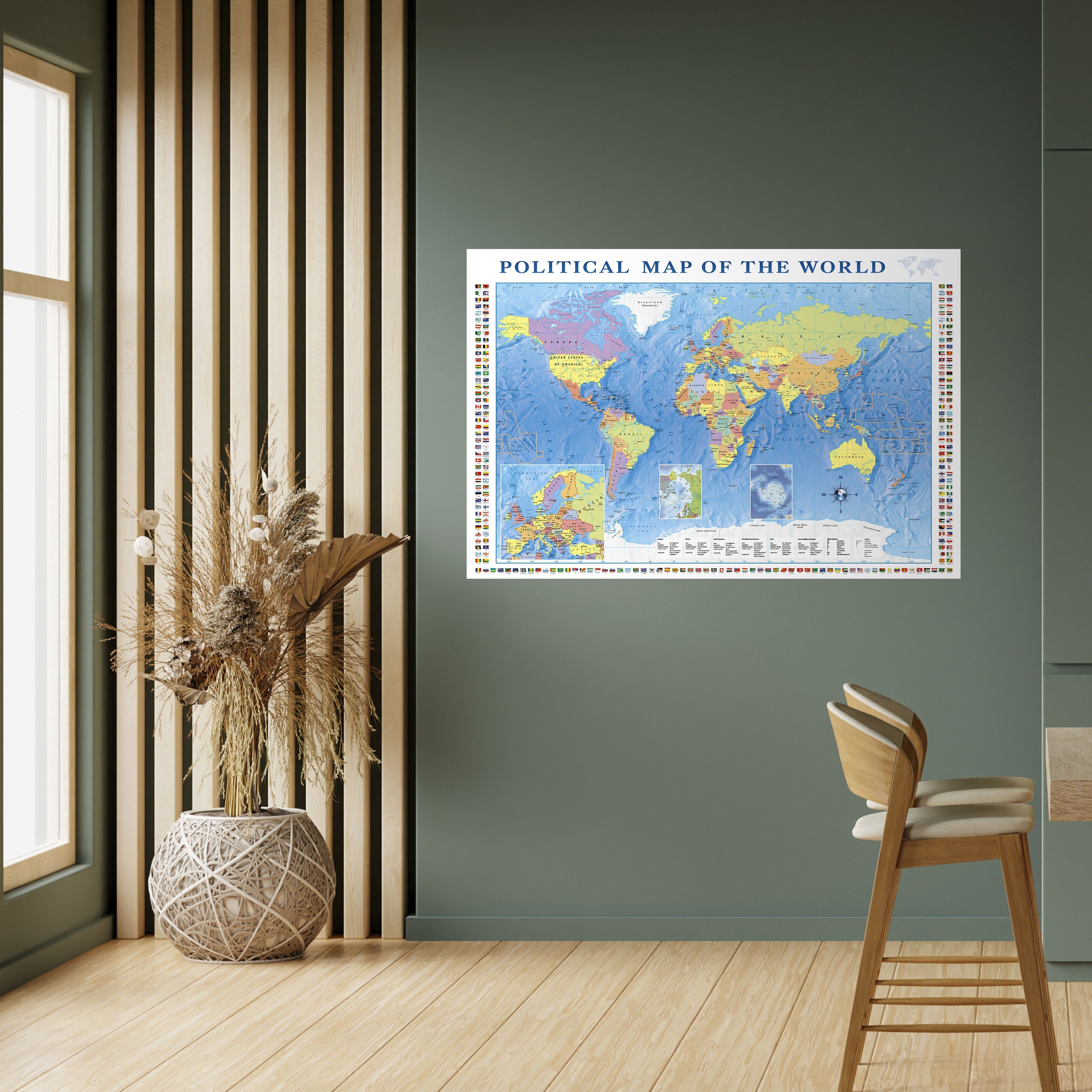 BORDERS AND BEYOND Horizontales Poster zum Abziehen und Aufkleben