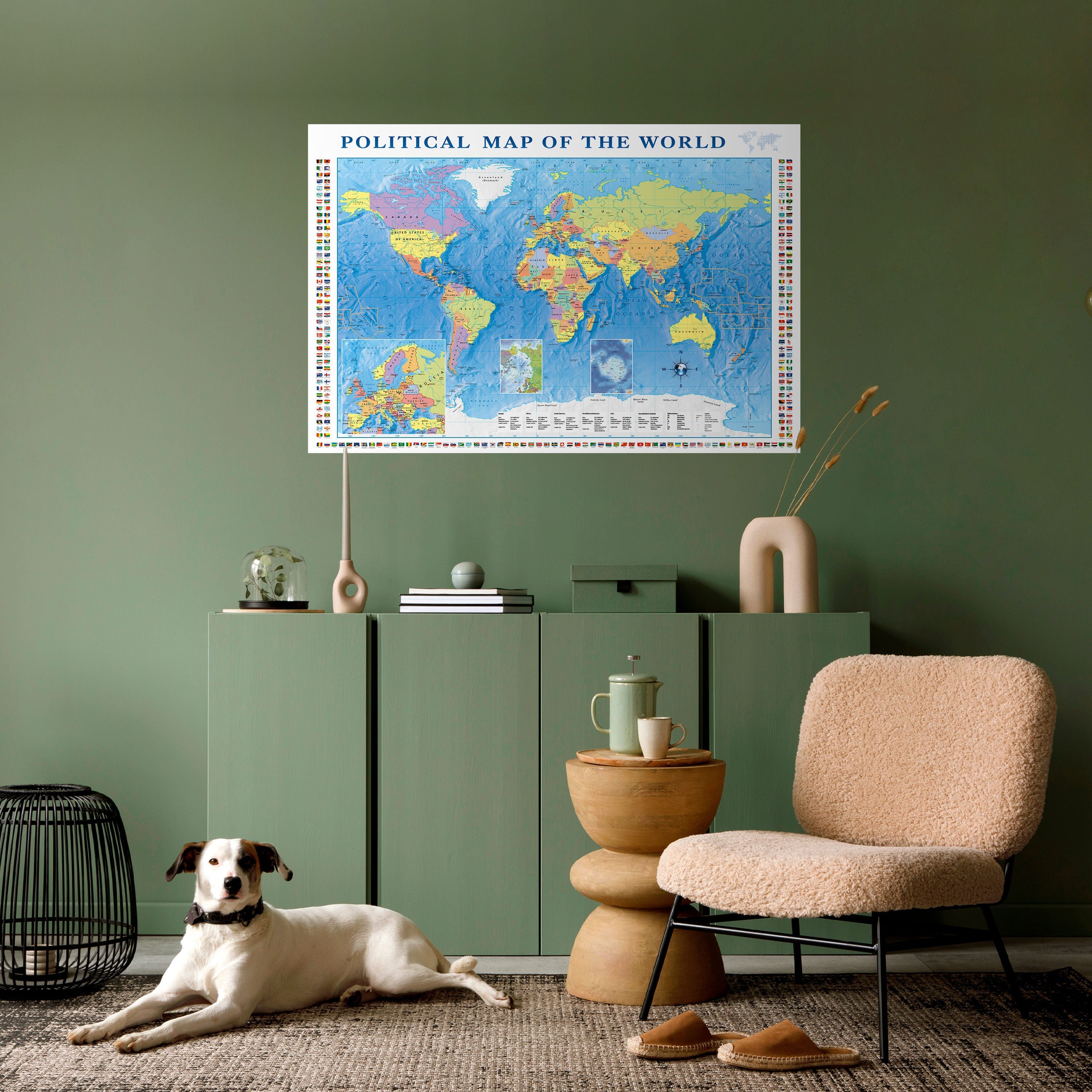 BORDERS AND BEYOND Horizontales Poster zum Abziehen und Aufkleben