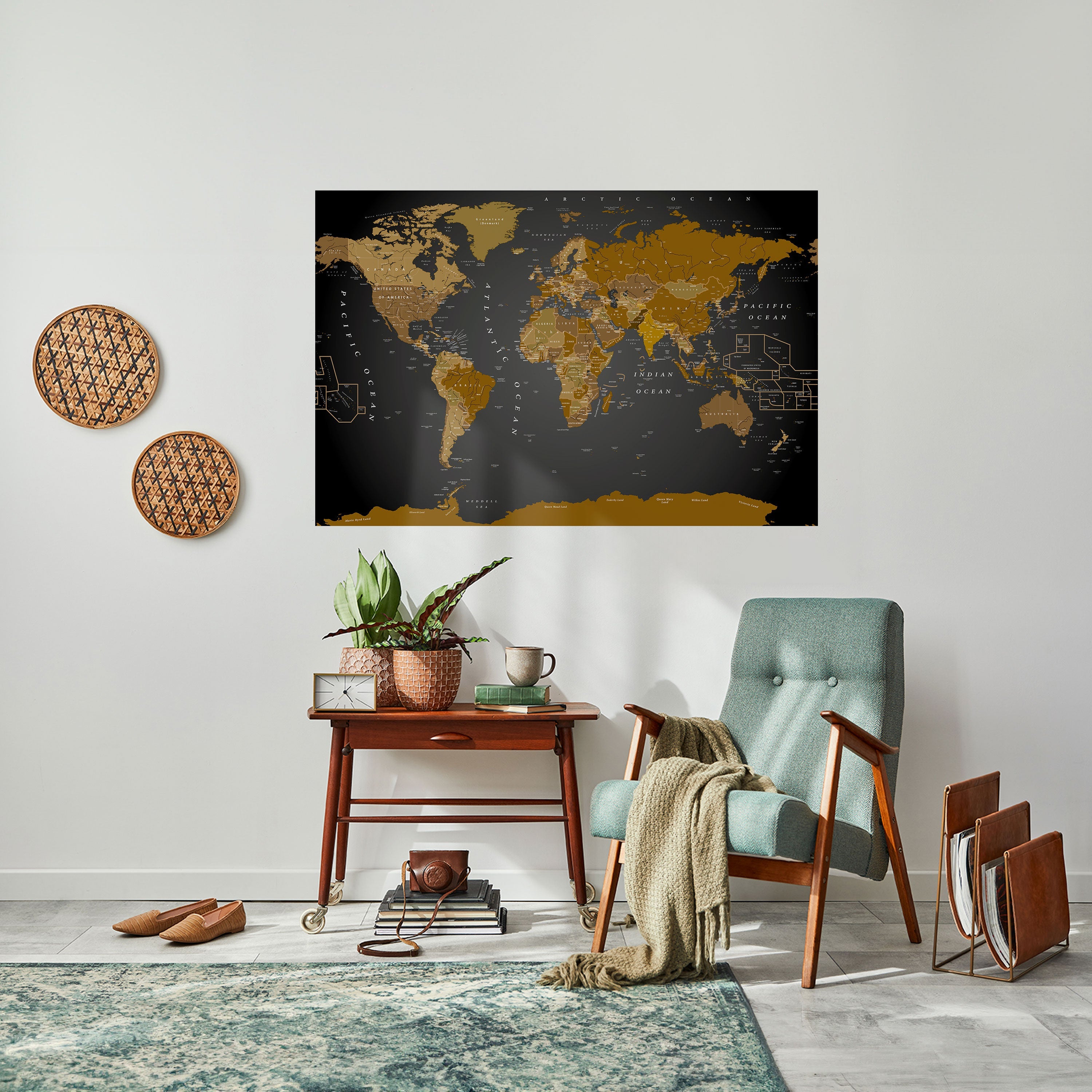 GLOBAL HARMONY MAP Horizontales Poster zum Abziehen und Aufkleben