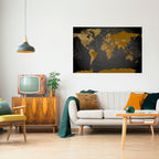 GLOBAL HARMONY MAP Peel and Stick Horizontal Poster