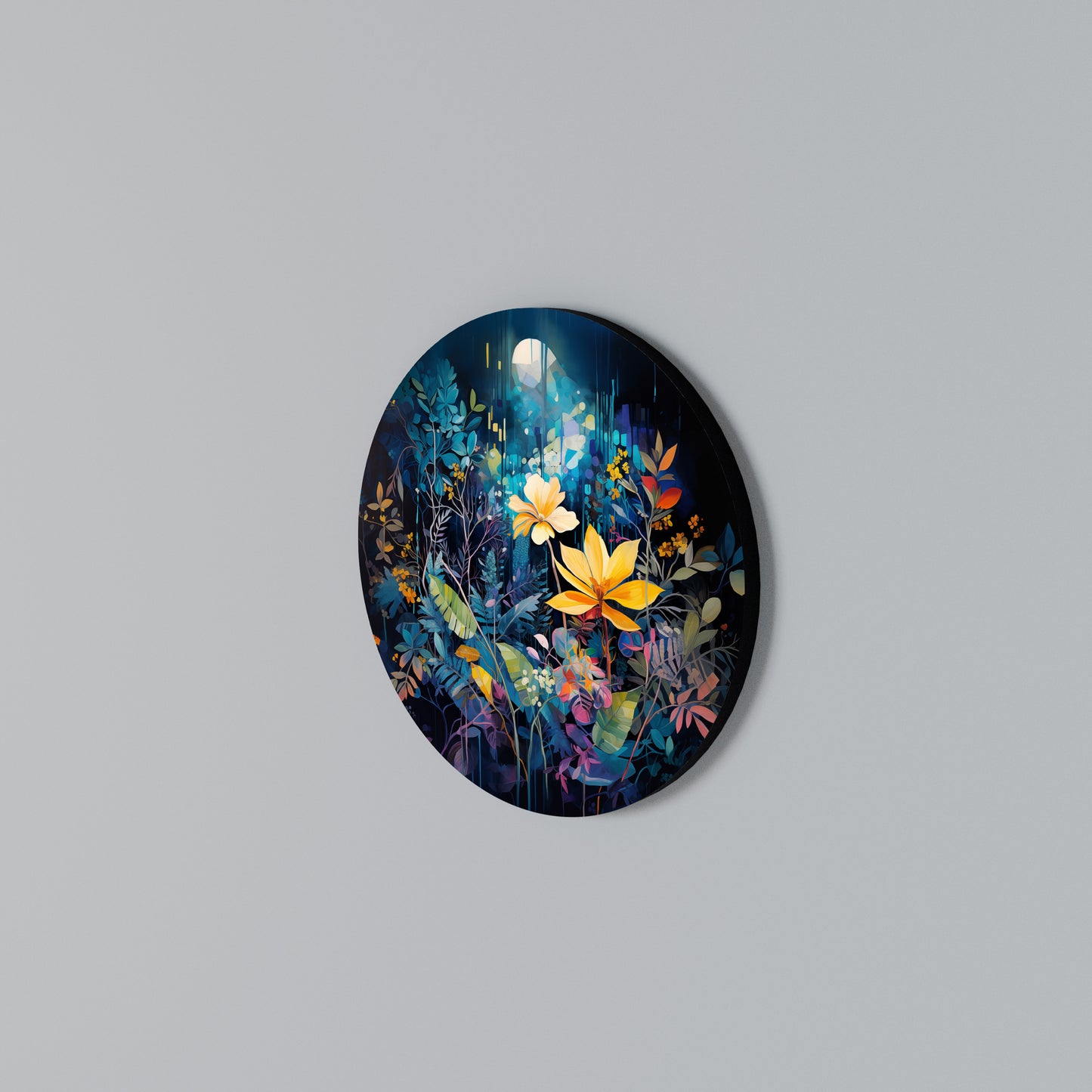 LUNAR FLOWERS Rundes Wandbild