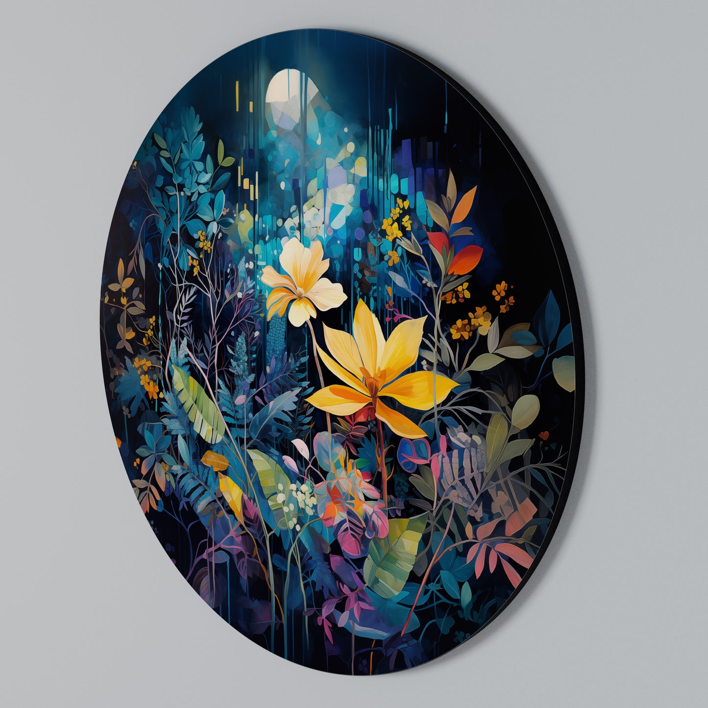 LUNAR FLOWERS Rundes Wandbild